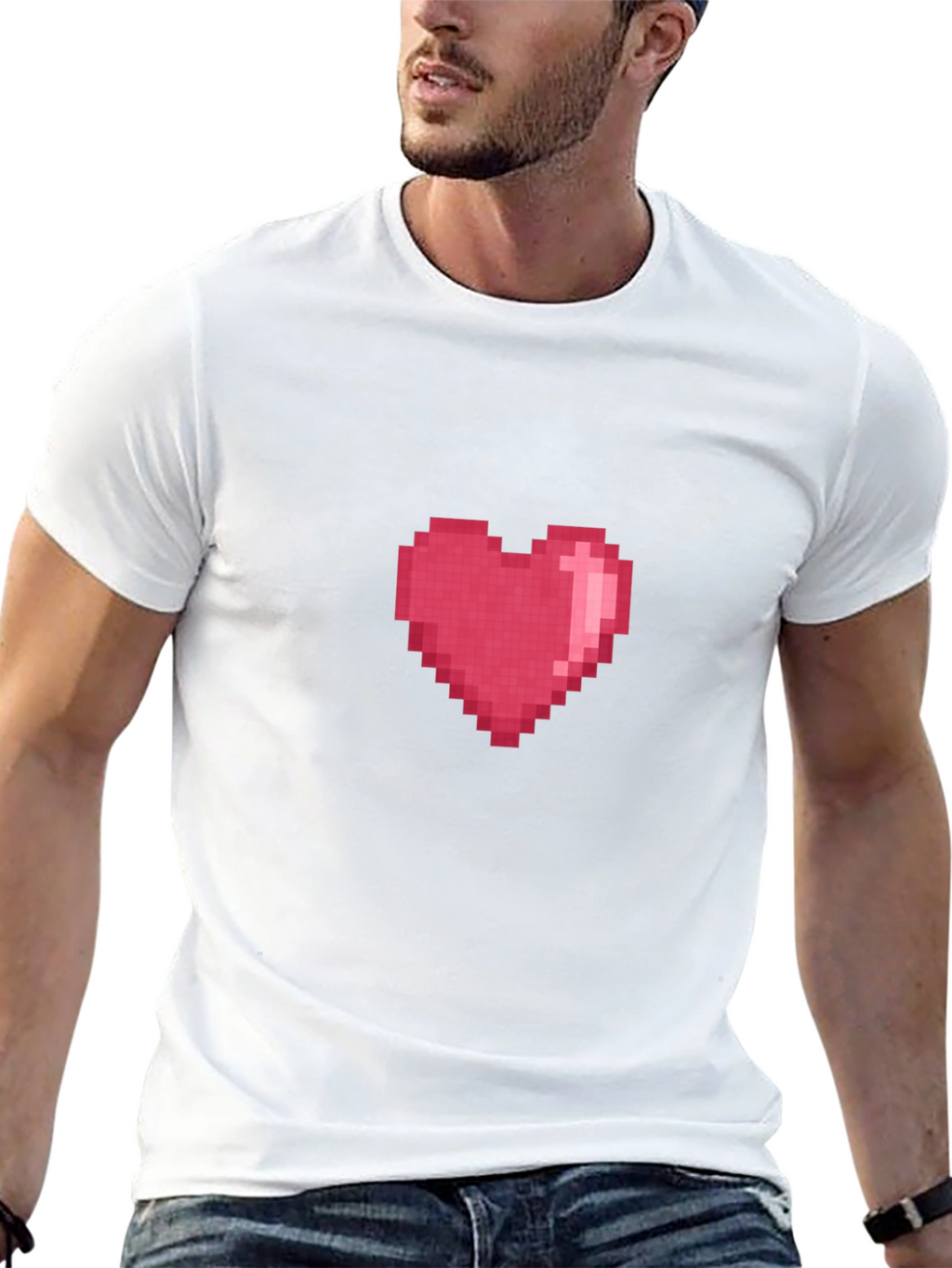 Pixel Heart Graphic Tee - Gamer Style