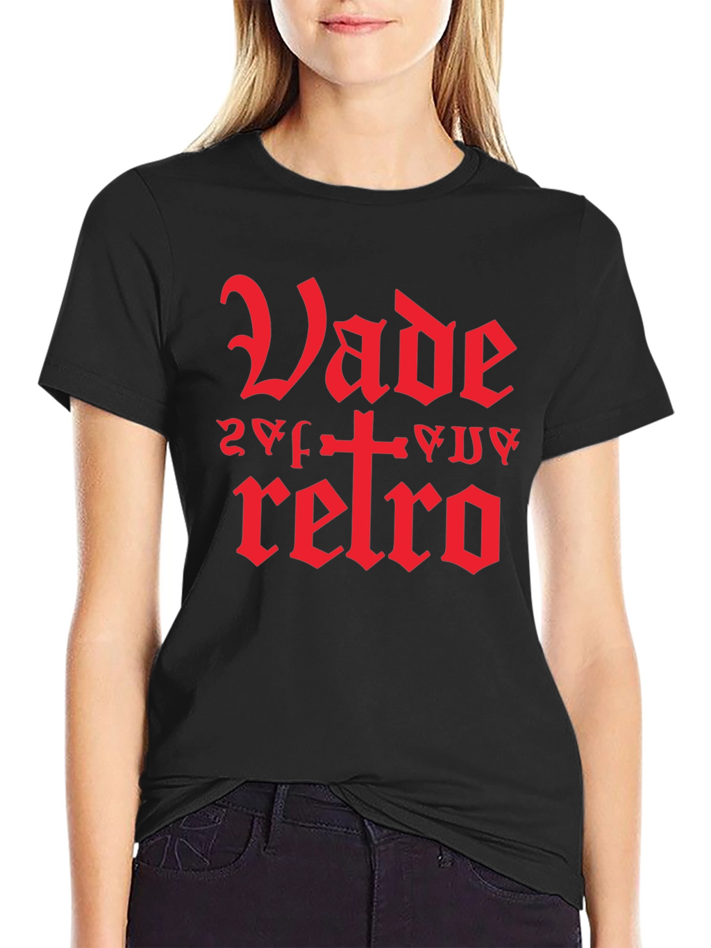 Vade Retro Graphic Tee - Stylish Gothic Design