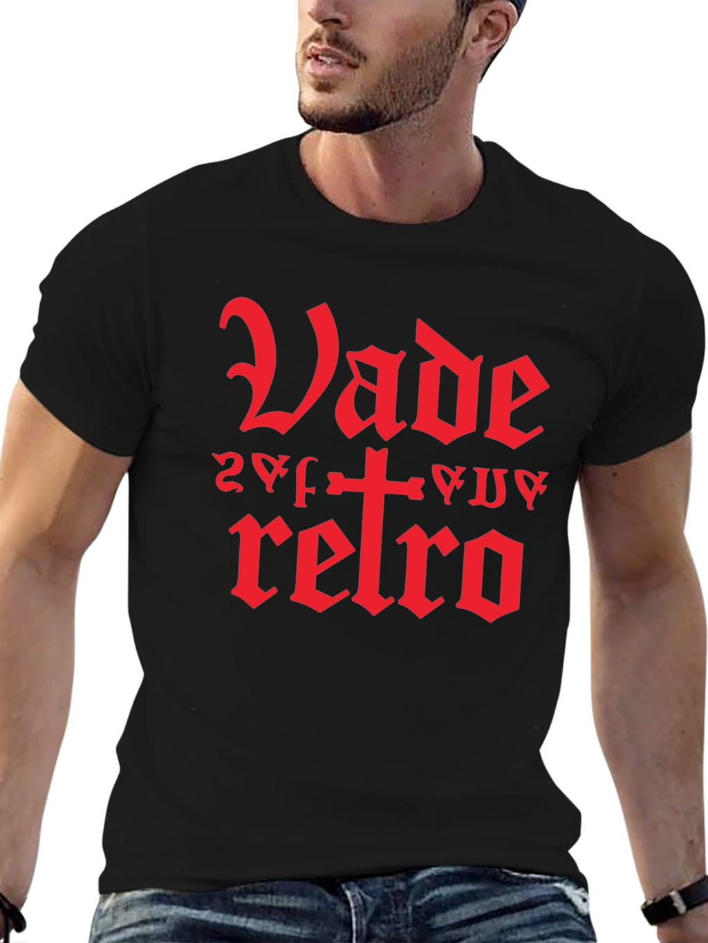 Vade Retro Graphic Tee - Stylish Gothic Design