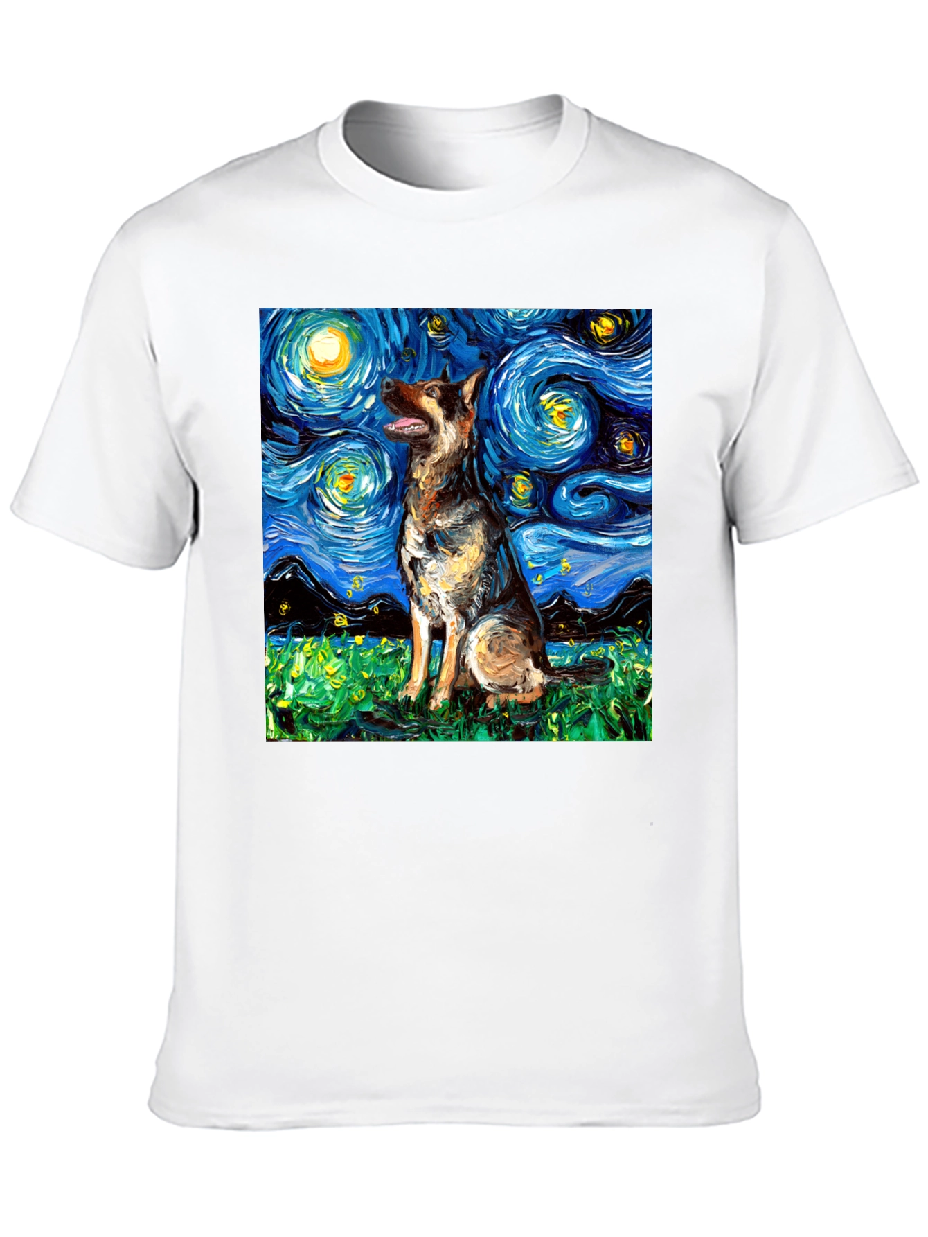 Starry Dog Art T-Shirt - Unique Graphic Tee