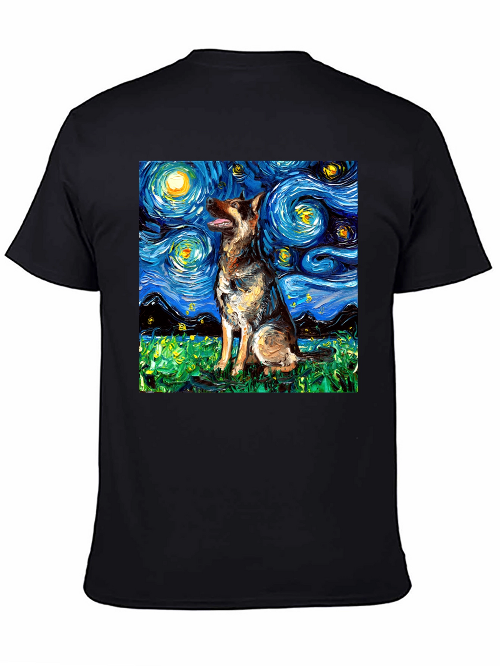 Starry Dog Art T-Shirt - Unique Graphic Tee