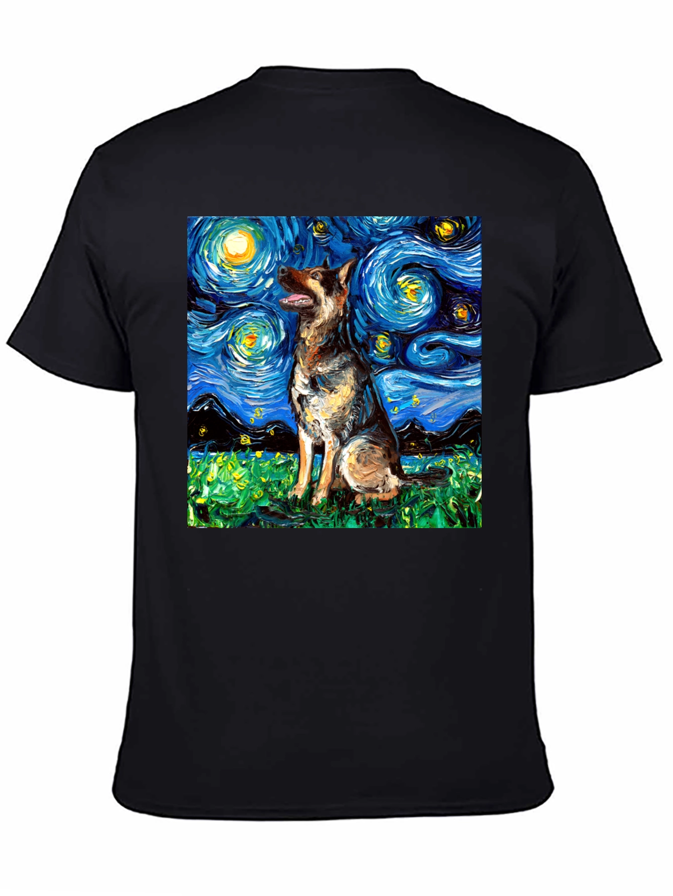 Starry Dog Art T-Shirt - Unique Graphic Tee
