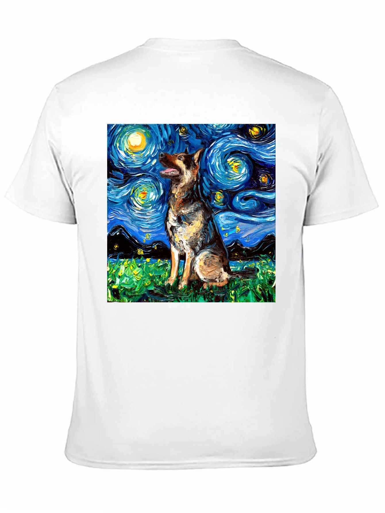 Starry Dog Art T-Shirt - Unique Graphic Tee
