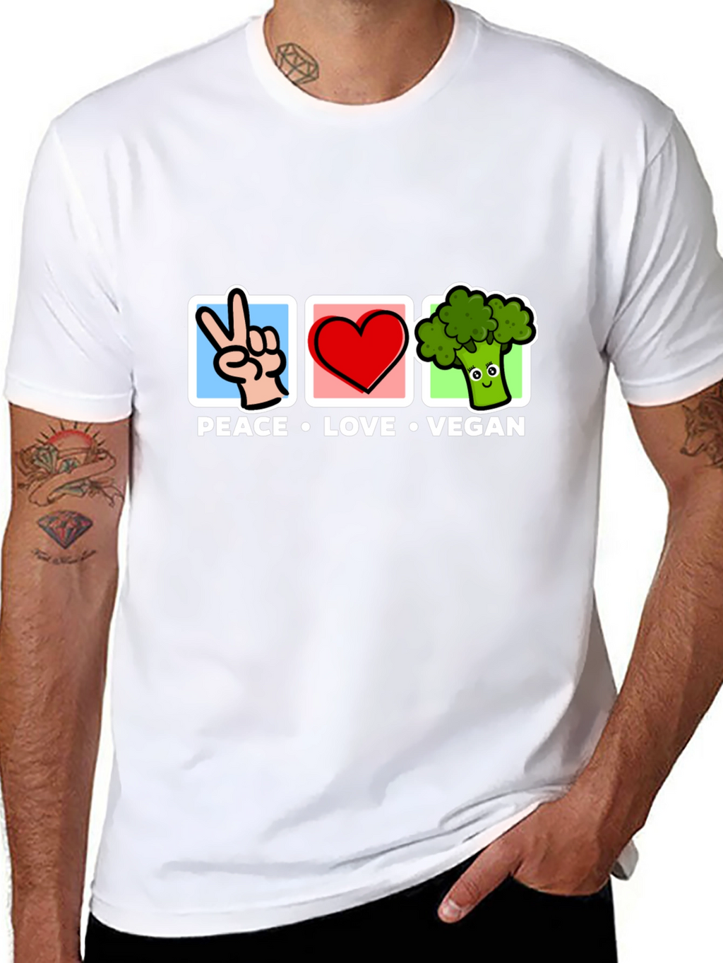 Peace Love Vegan T-Shirt - Unisex Graphic Tee