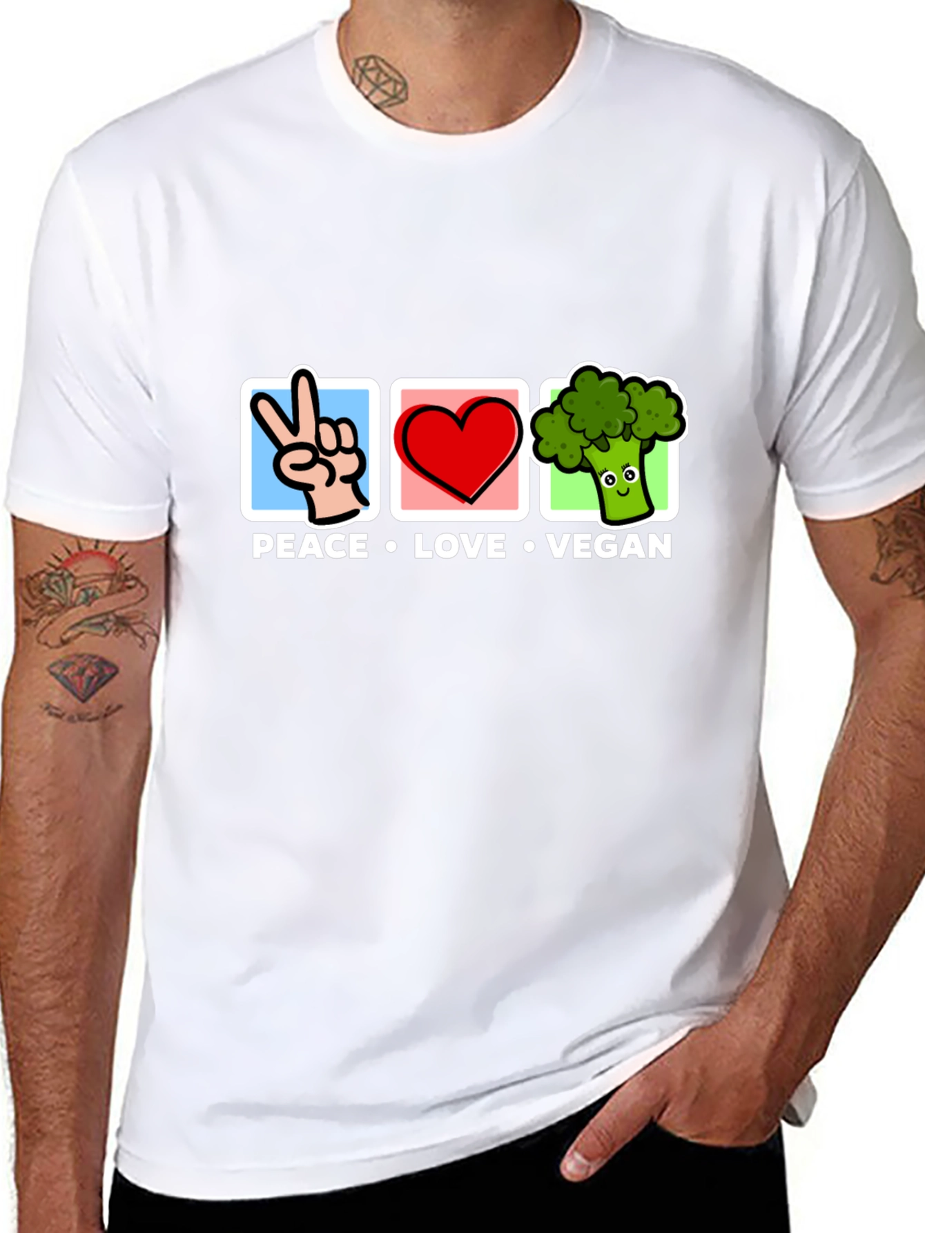 Peace Love Vegan T-Shirt - Unisex Graphic Tee