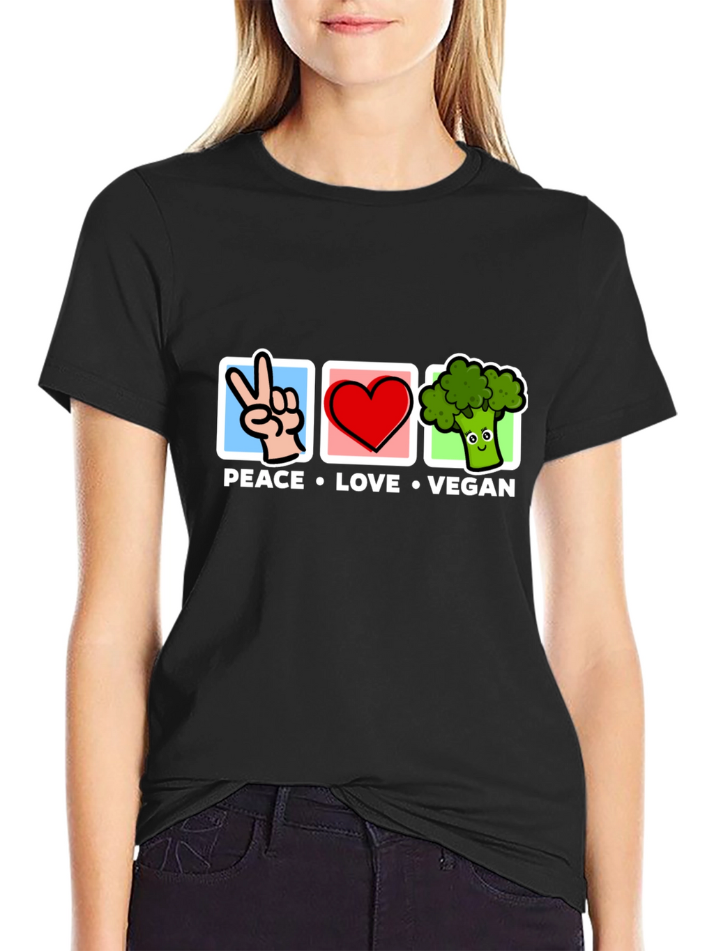 Peace Love Vegan T-Shirt - Unisex Graphic Tee