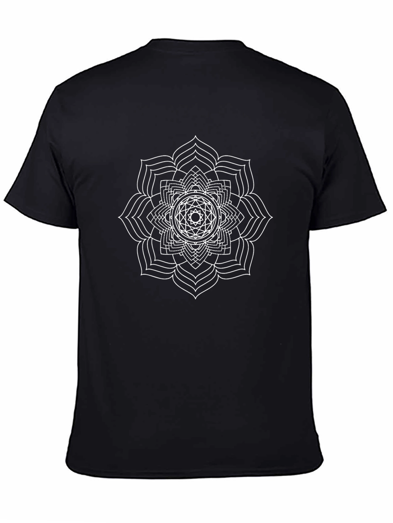 Geometric Mandala T-Shirt - Black
