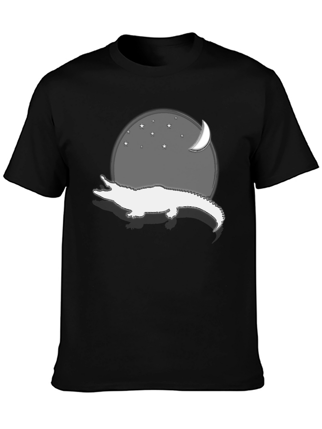 Alligator Moon Stars Black Graphic Tee