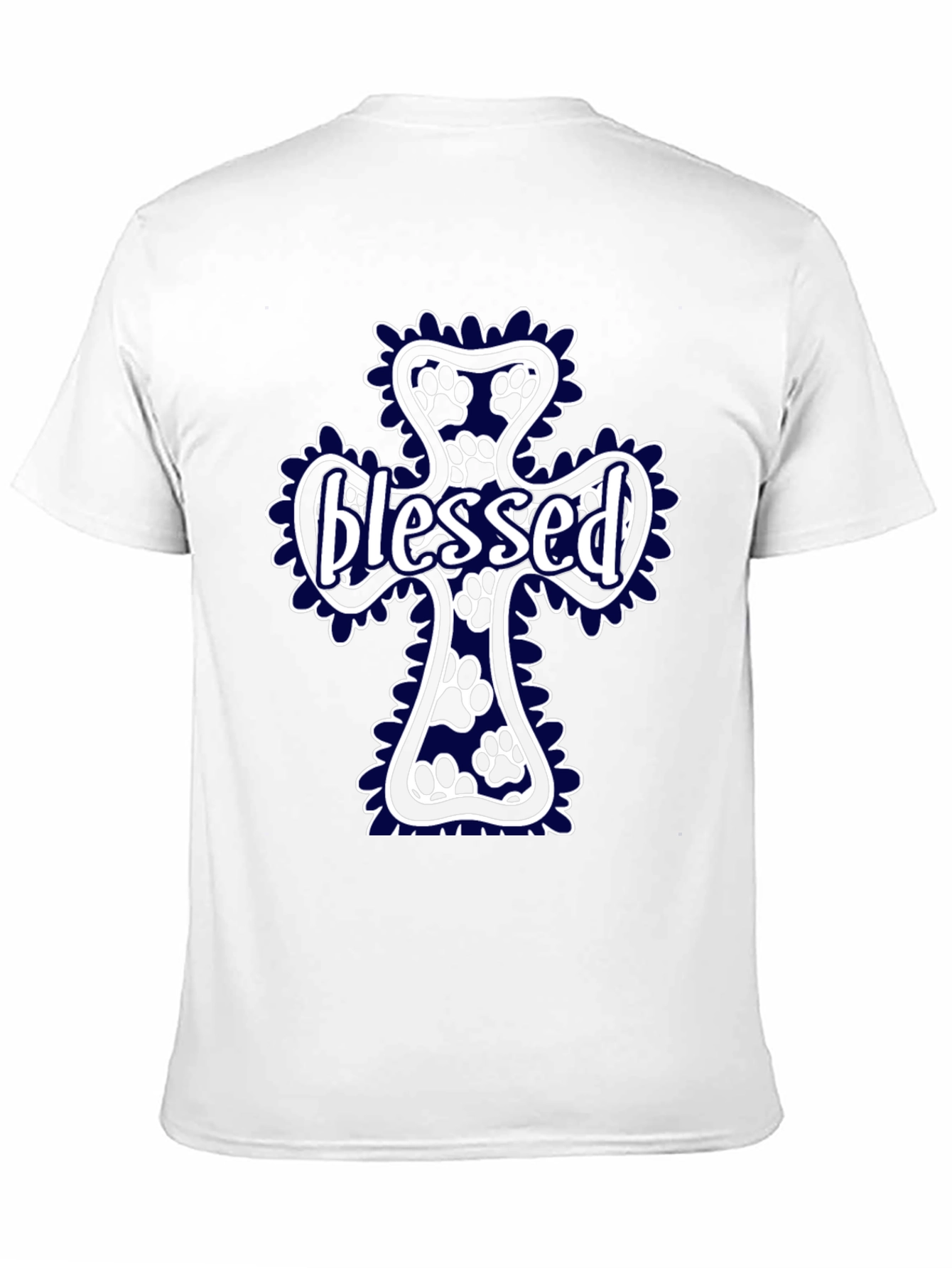 Blessed Paw Print Cross T-Shirt