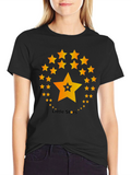 Little Stars T-Shirt - Black Cotton Blend