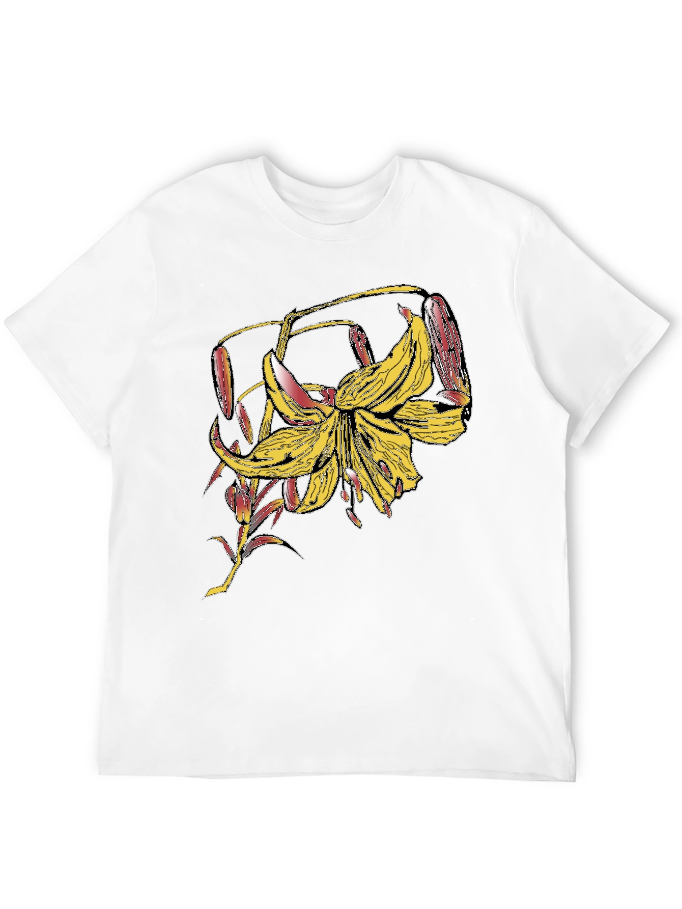 Floral Graphic Tee - Black Cotton Blend