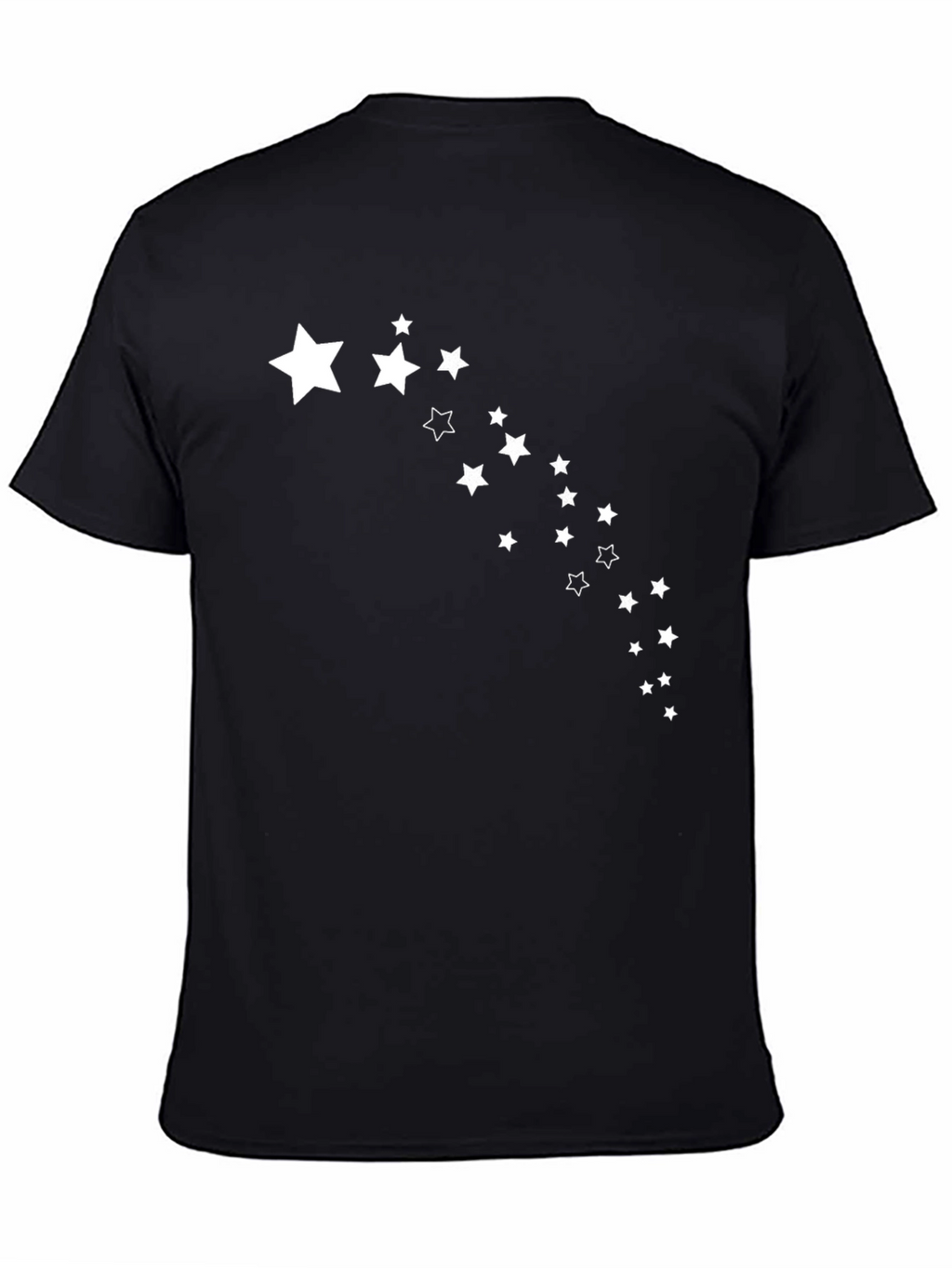 Stylish Black T-Shirt with Starry Trail Design
