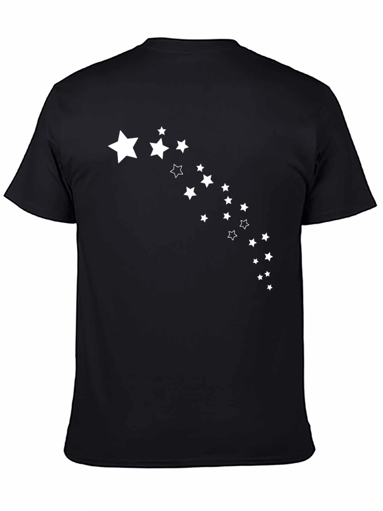 Stylish Black T-Shirt with Starry Trail Design