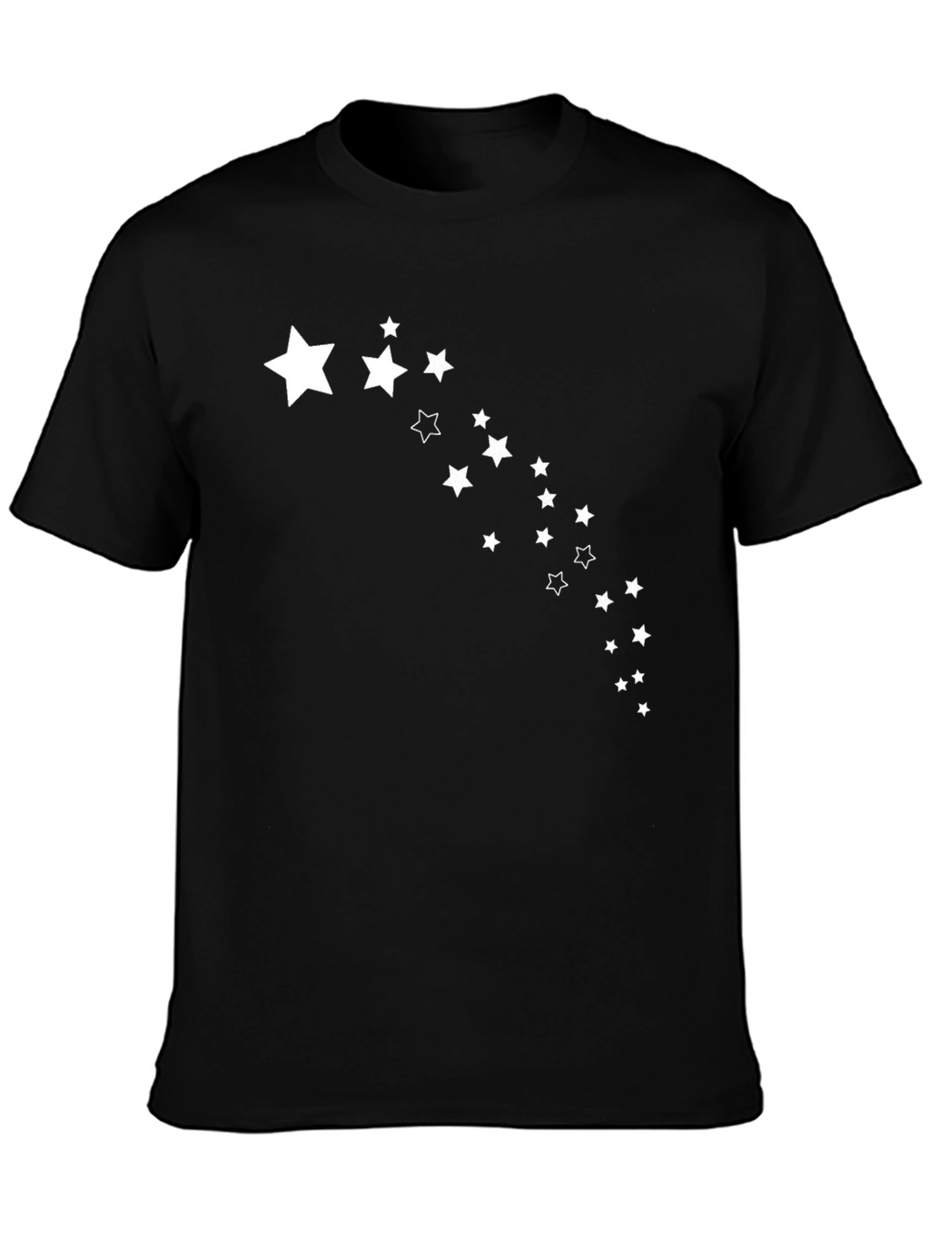 Stylish Black T-Shirt with Starry Trail Design