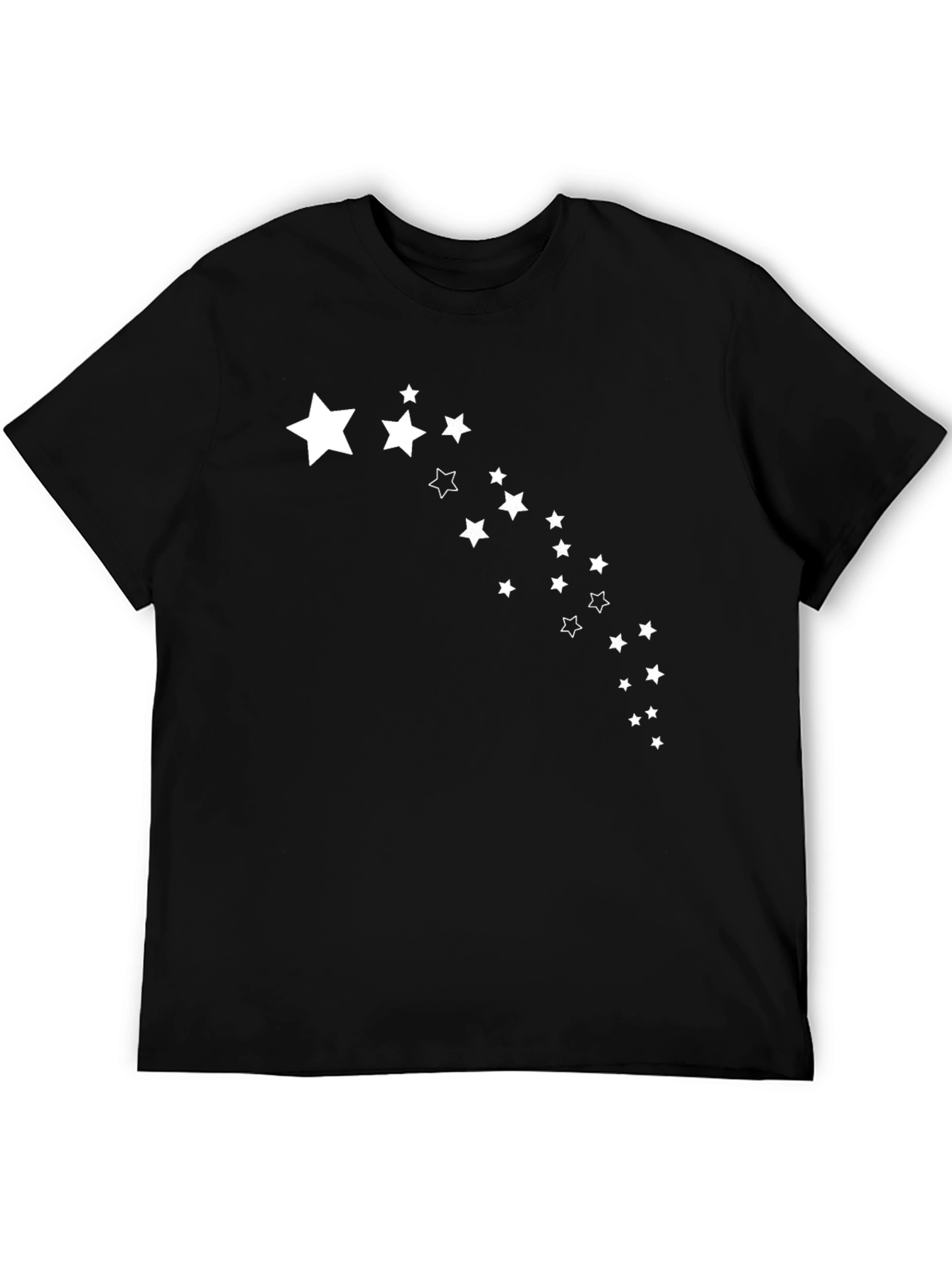 Stylish Black T-Shirt with Starry Trail Design