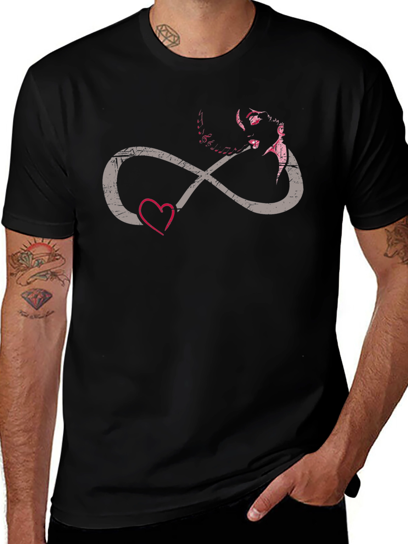 Infinity Love Graphic T-Shirt - Black