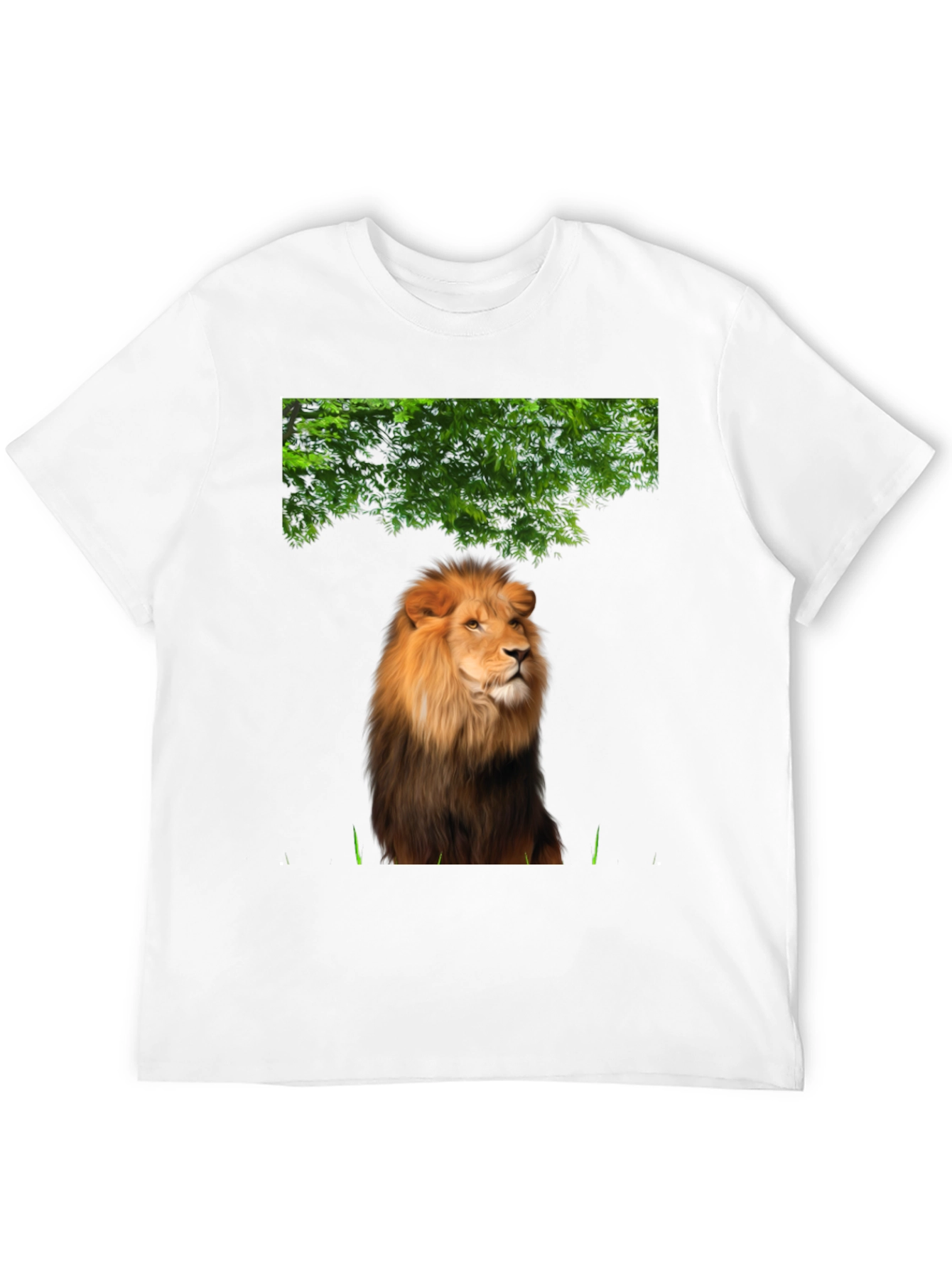 Lion Graphic Print T-Shirt - Black