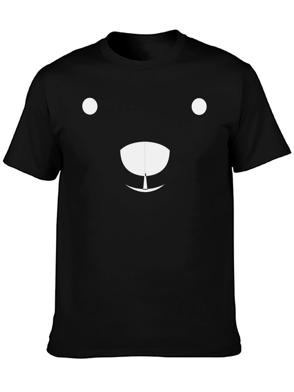 Minimalist Bear Graphic Black T-Shirt