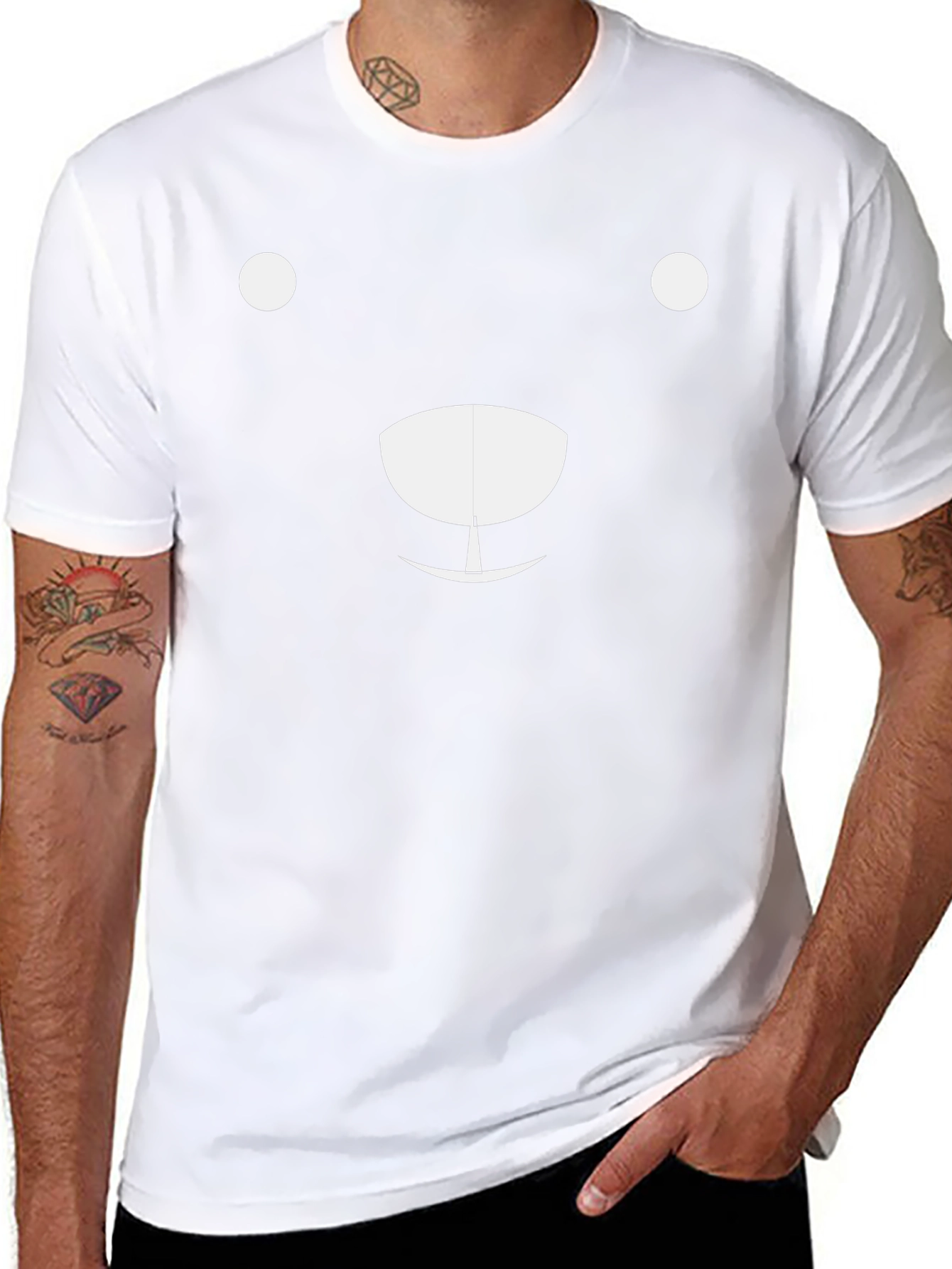 Minimalist Bear Graphic Black T-Shirt