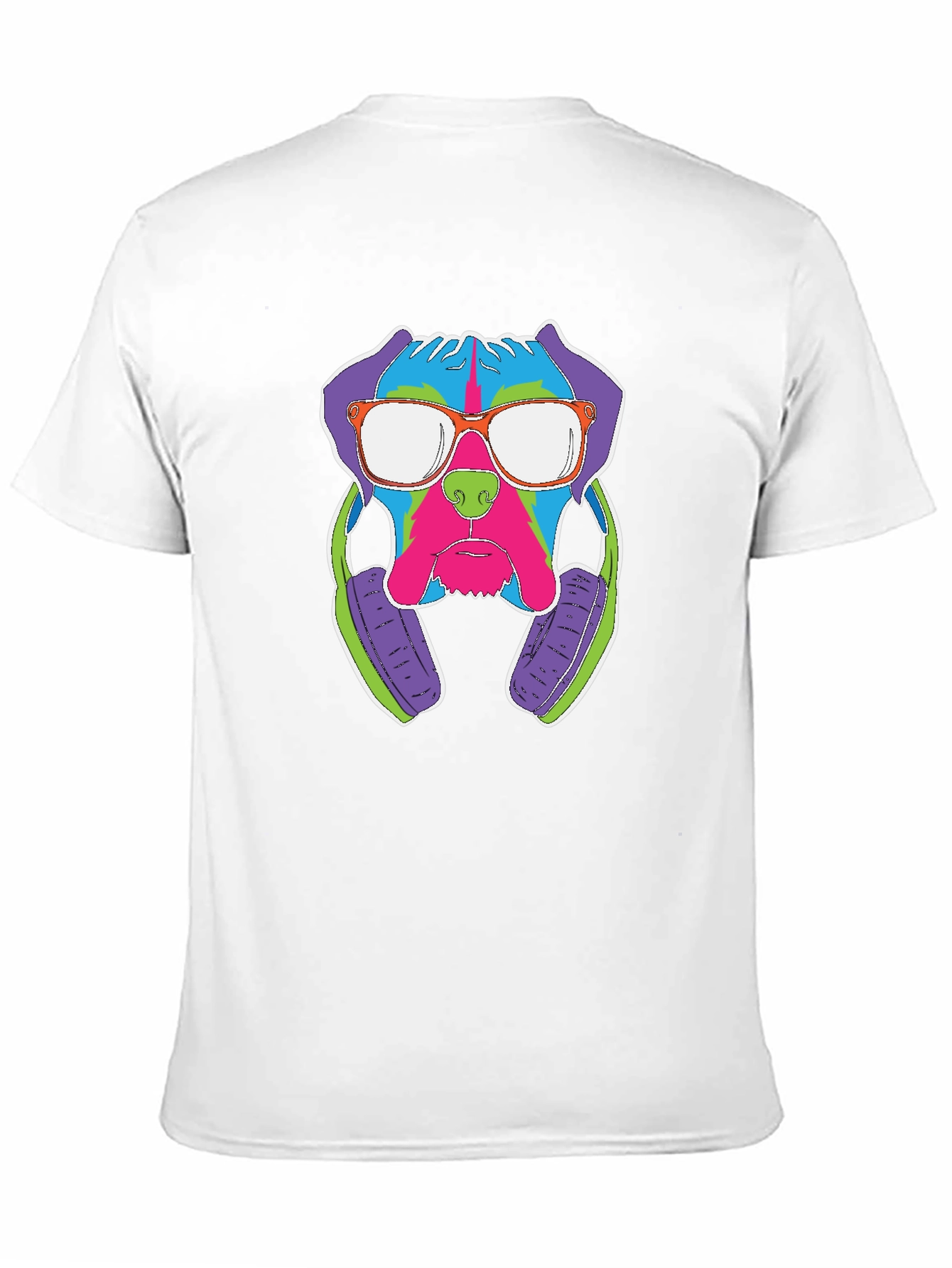Cool Dog with Headphones Graphic T-Shirt