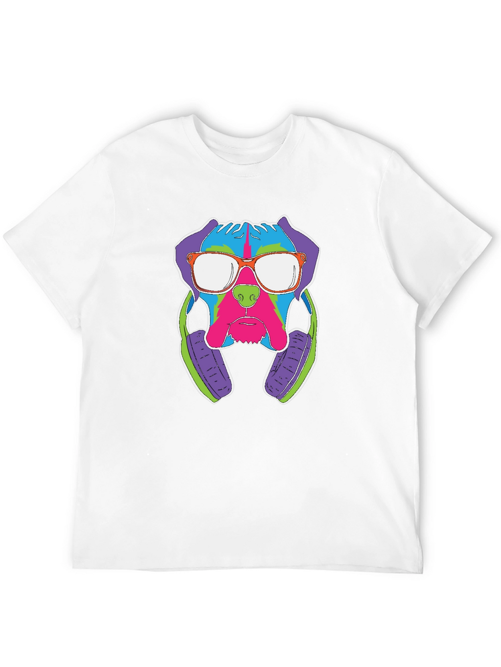Cool Dog with Headphones Graphic T-Shirt