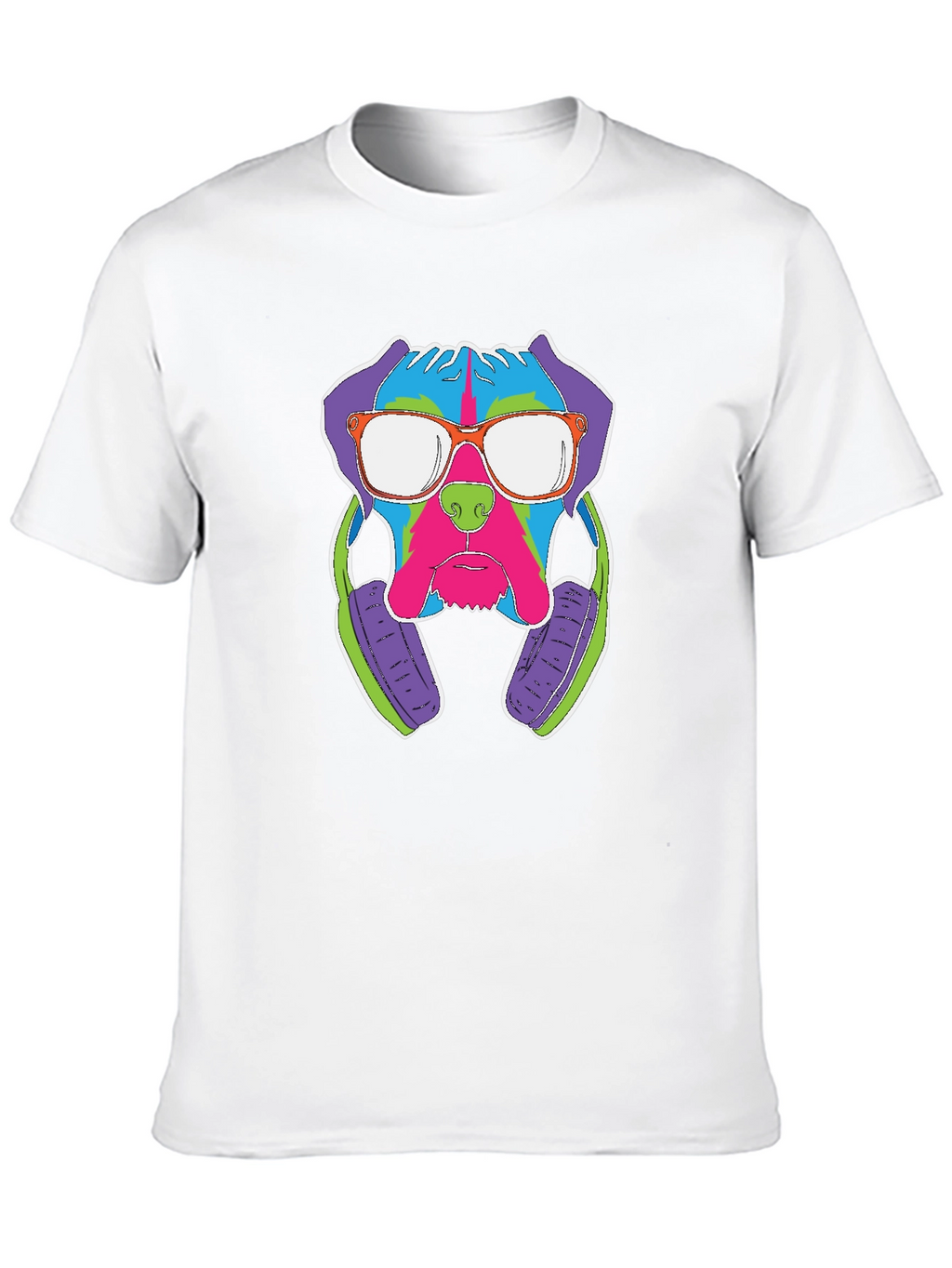 Cool Dog with Headphones Graphic T-Shirt