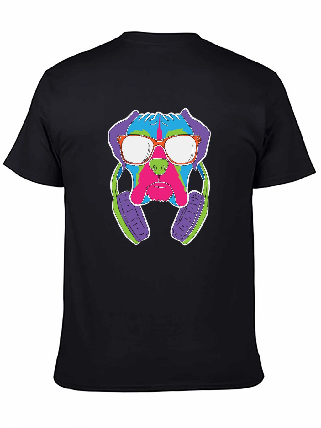 Cool Dog with Headphones Graphic T-Shirt