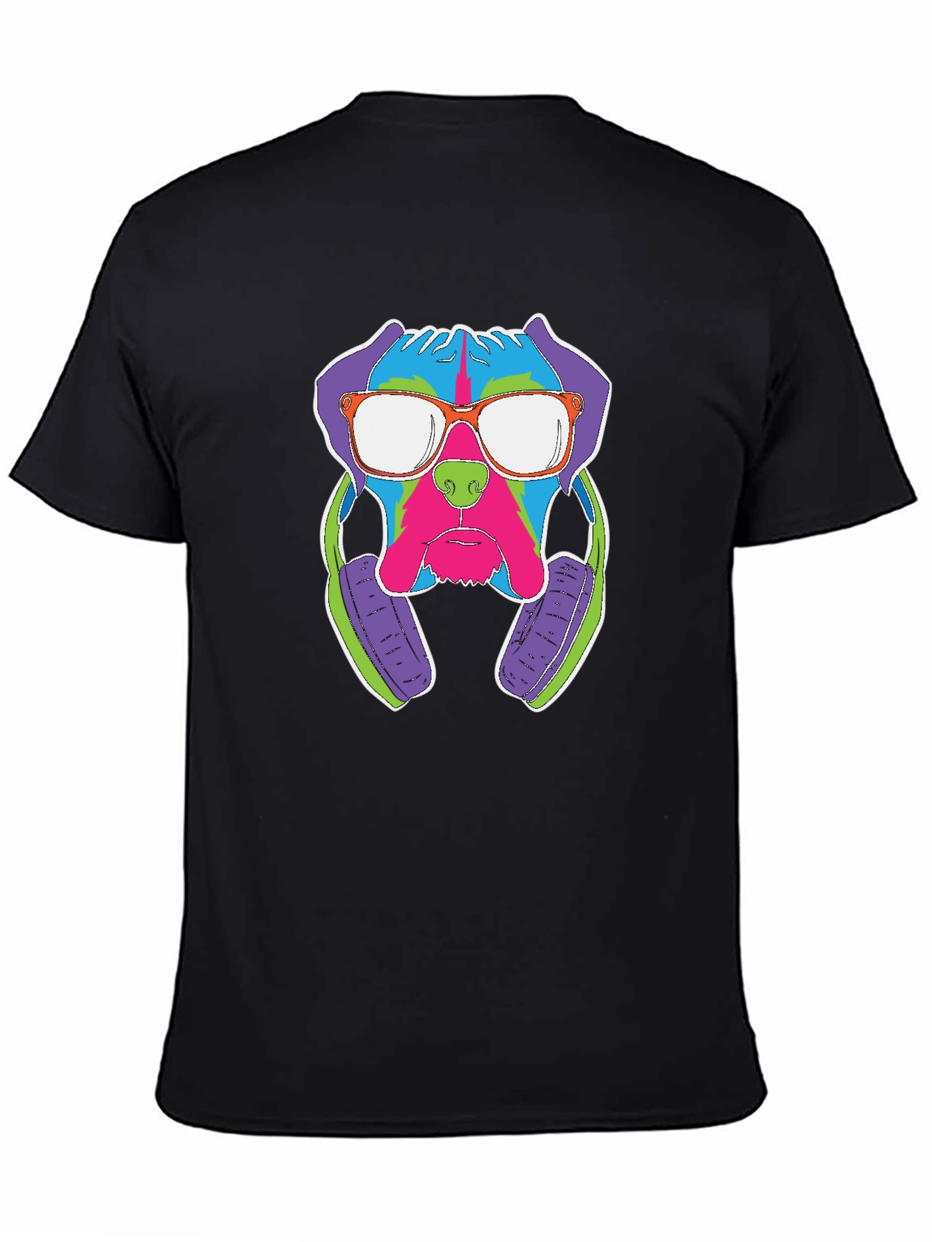 Cool Dog with Headphones Graphic T-Shirt