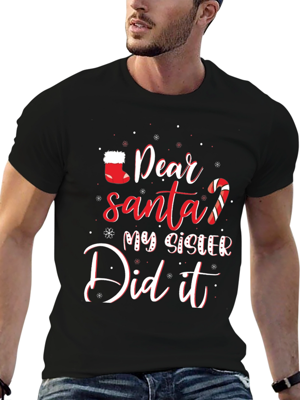 Dear Santa My Sister Did It Funny Christmas T-Shirt