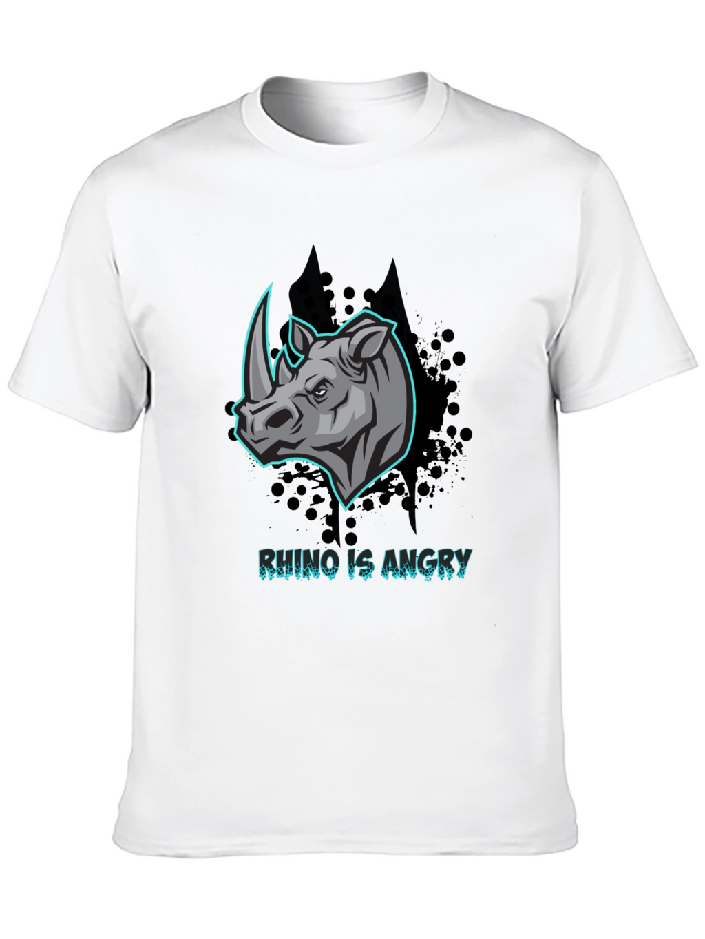 Angry Rhino Graphic T-Shirt - Black Cotton Tee