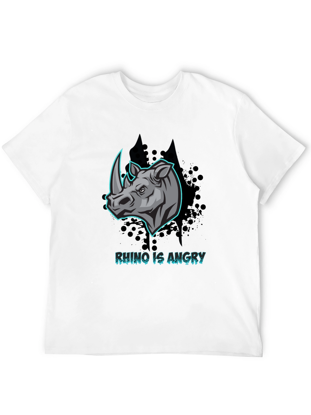 Angry Rhino Graphic T-Shirt - Black Cotton Tee