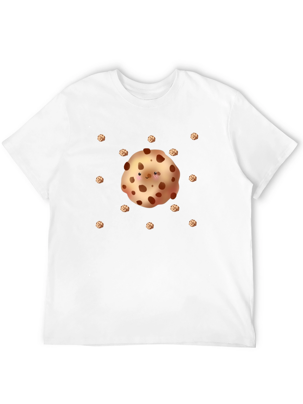 Cute Cookie Pattern Black T-Shirt