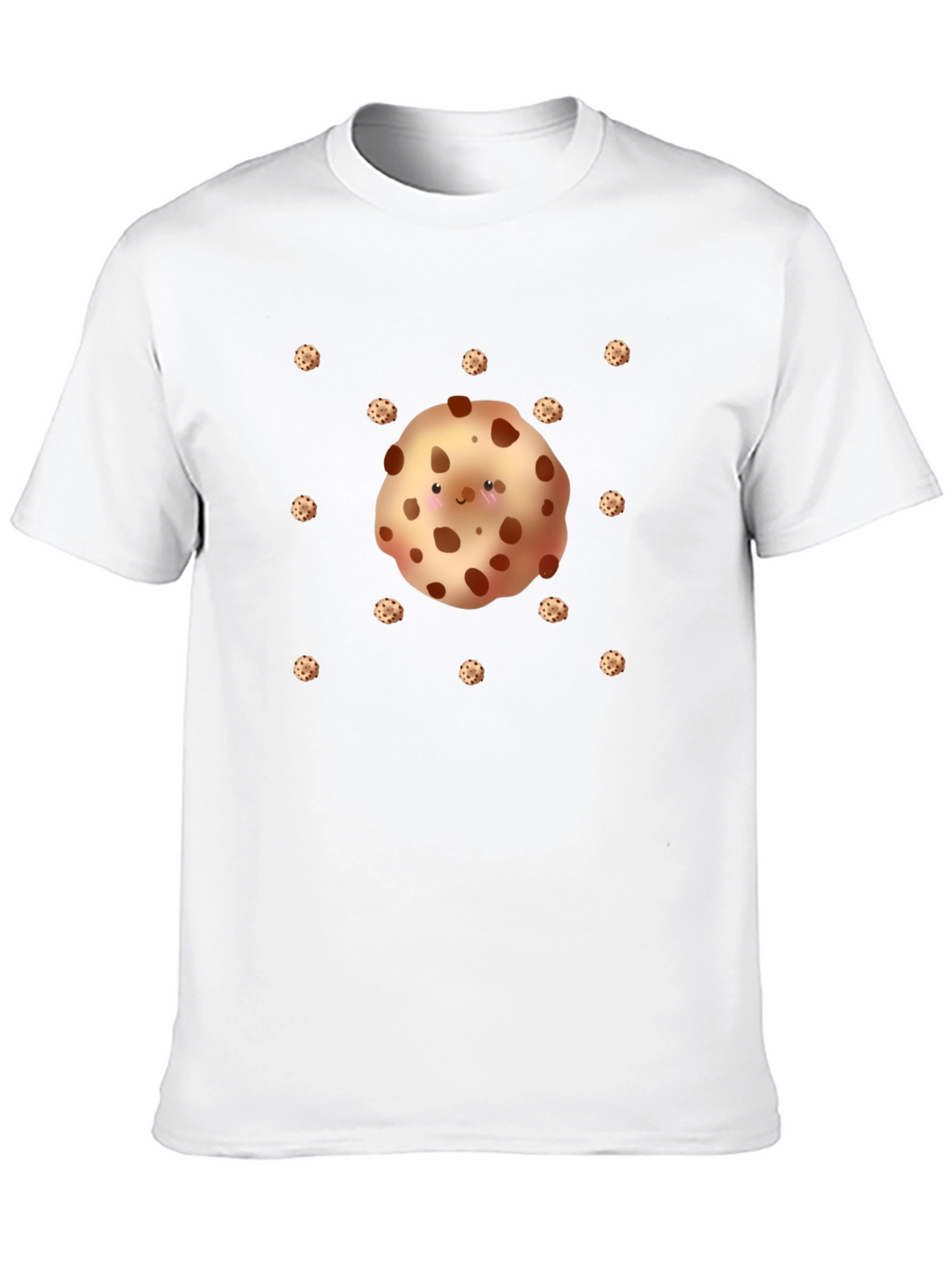 Cute Cookie Pattern Black T-Shirt