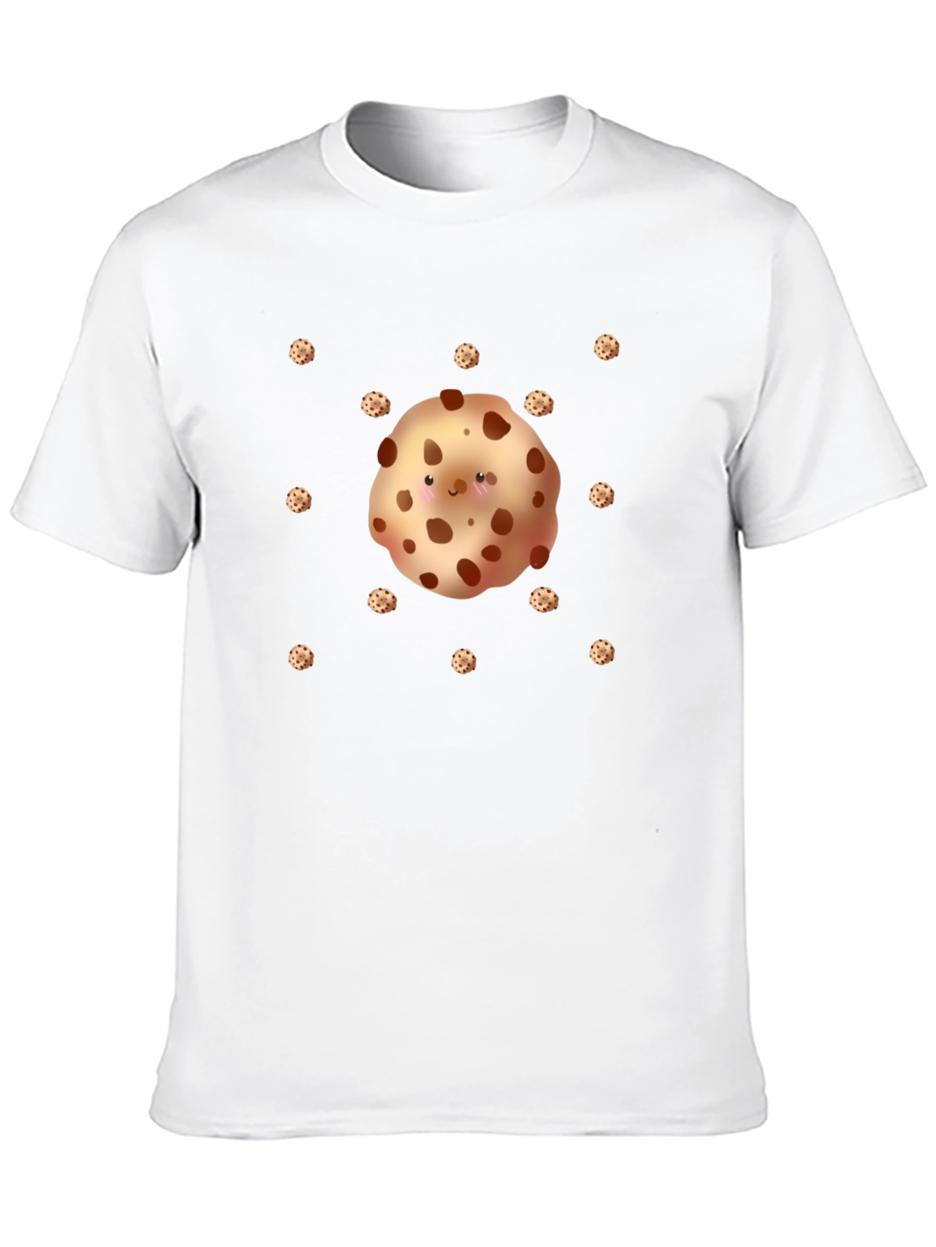 Cute Cookie Pattern Black T-Shirt