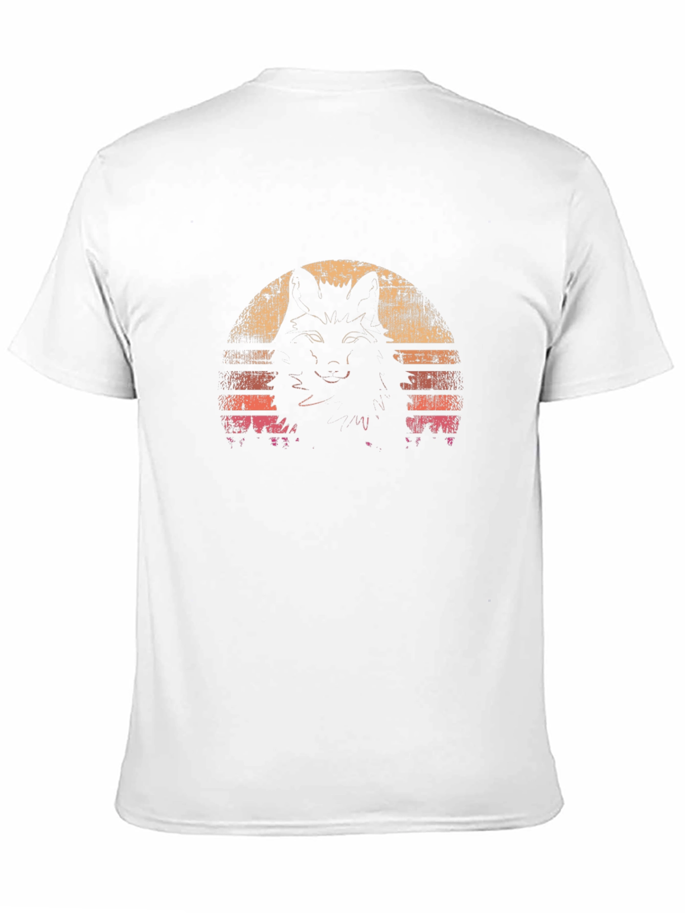 Retro Wolf Sunset Graphic Tee - Black T-Shirt
