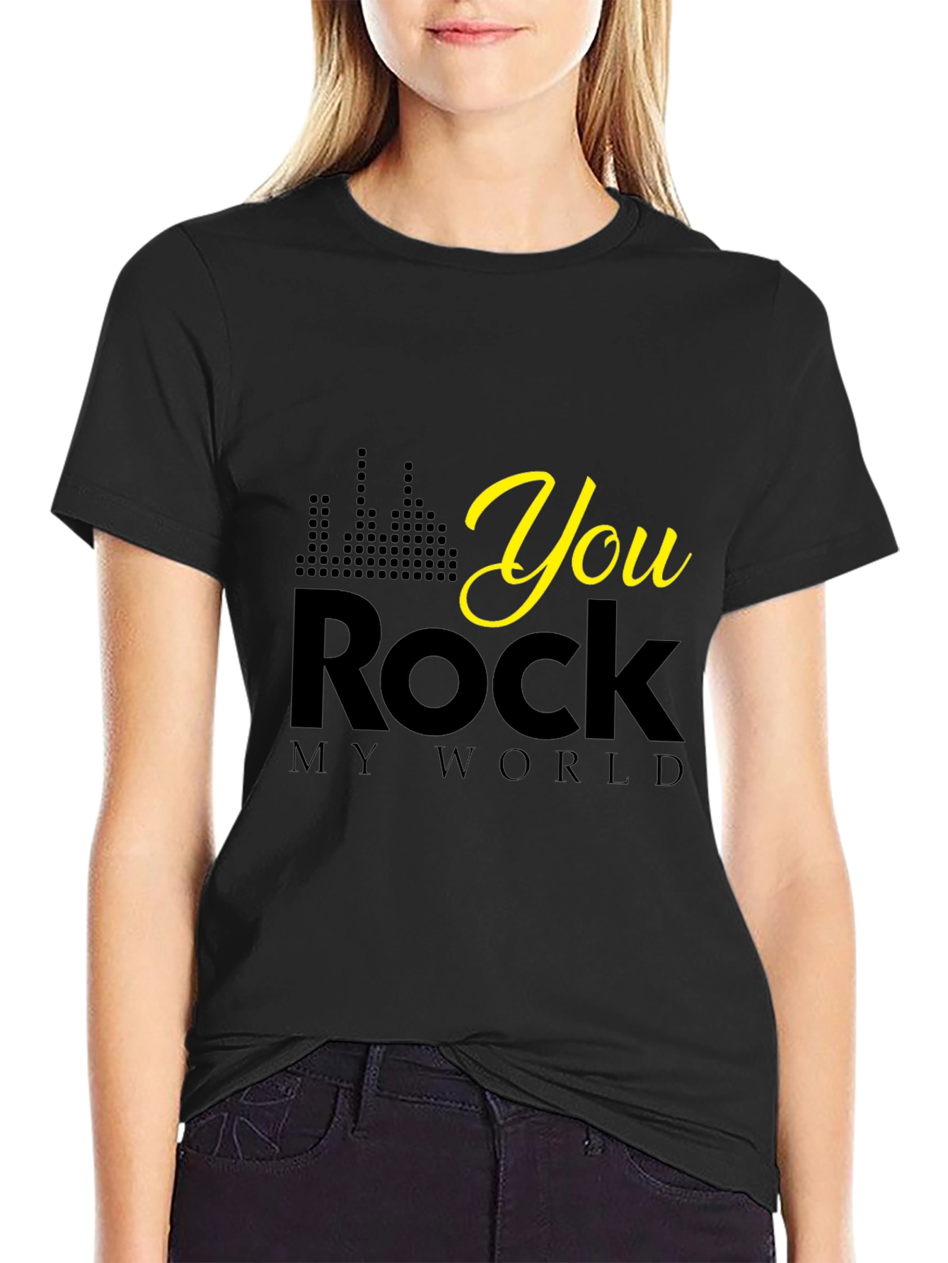 You Rock My World Black Graphic Tee