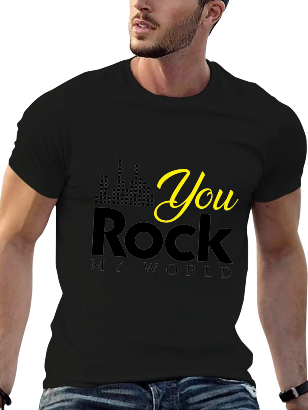 You Rock My World Black Graphic Tee