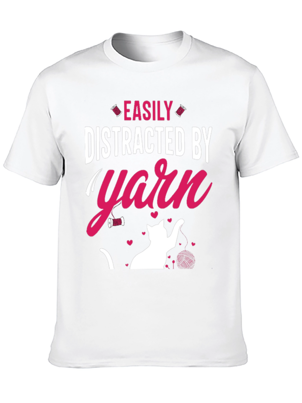 Easily Distracted By Yarn T-Shirt Cat Lover Tee