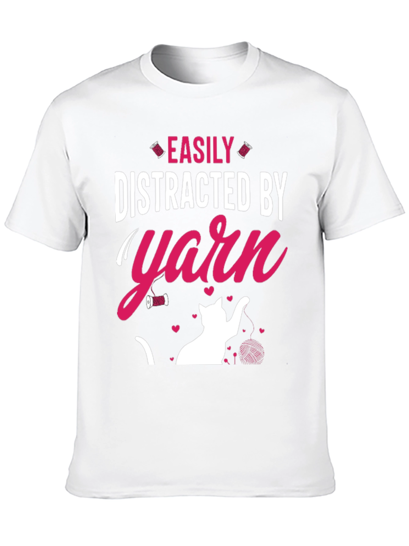 Easily Distracted By Yarn T-Shirt Cat Lover Tee