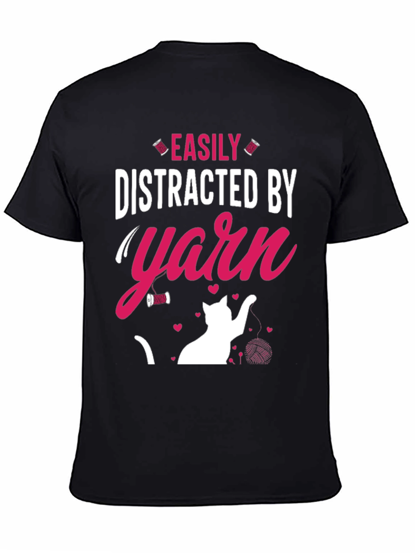 Easily Distracted By Yarn T-Shirt Cat Lover Tee