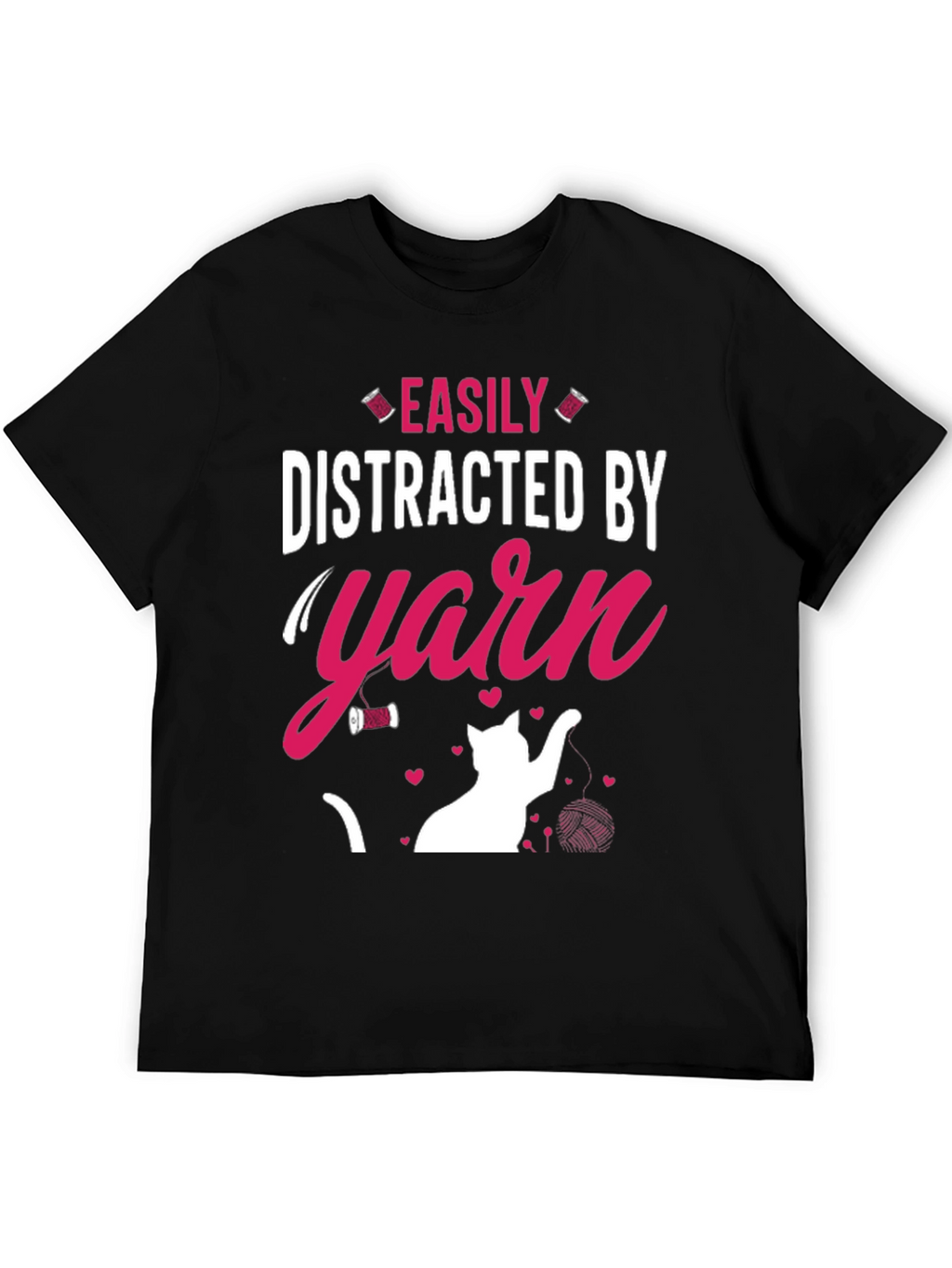 Easily Distracted By Yarn T-Shirt Cat Lover Tee