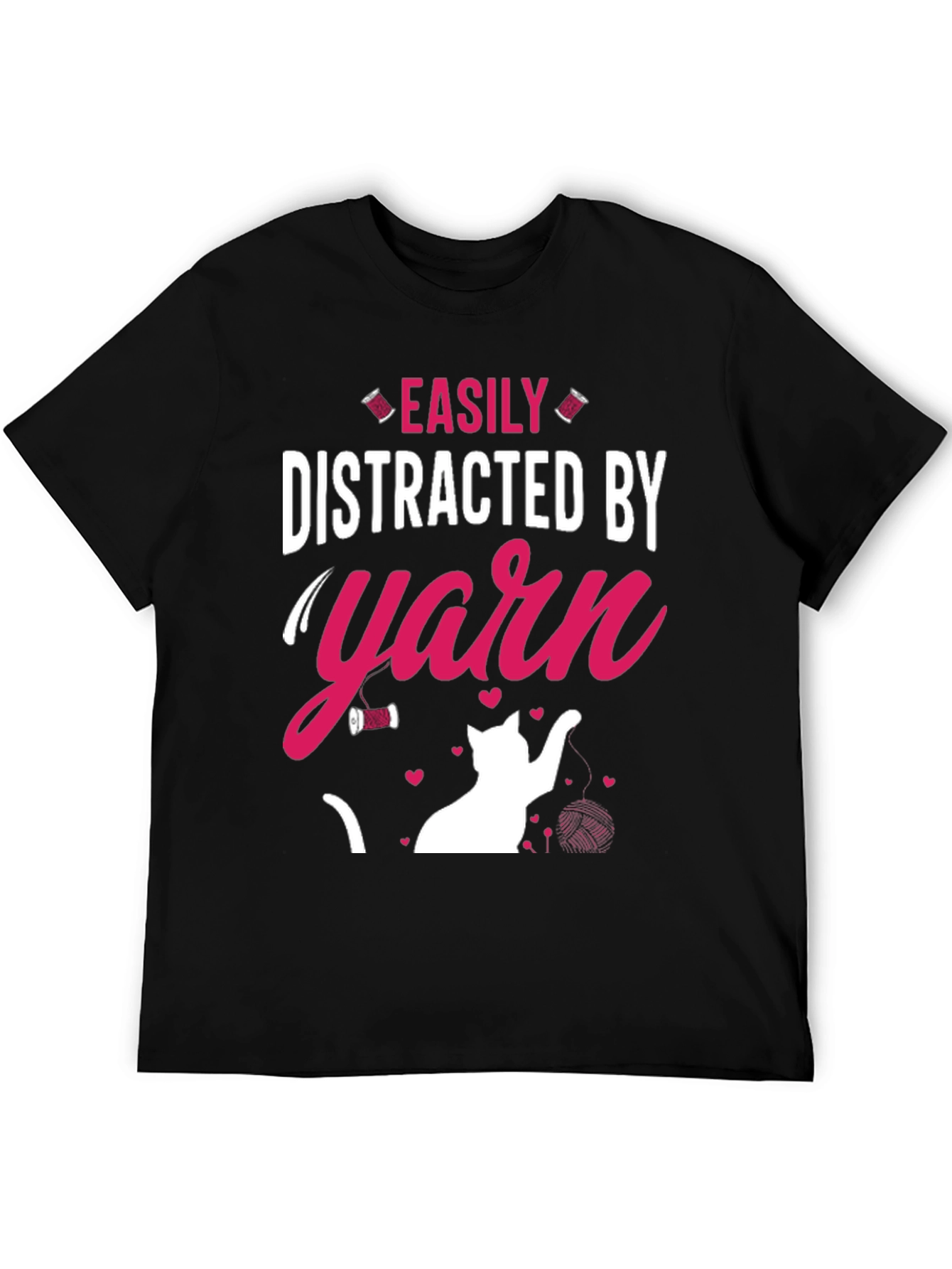 Easily Distracted By Yarn T-Shirt Cat Lover Tee