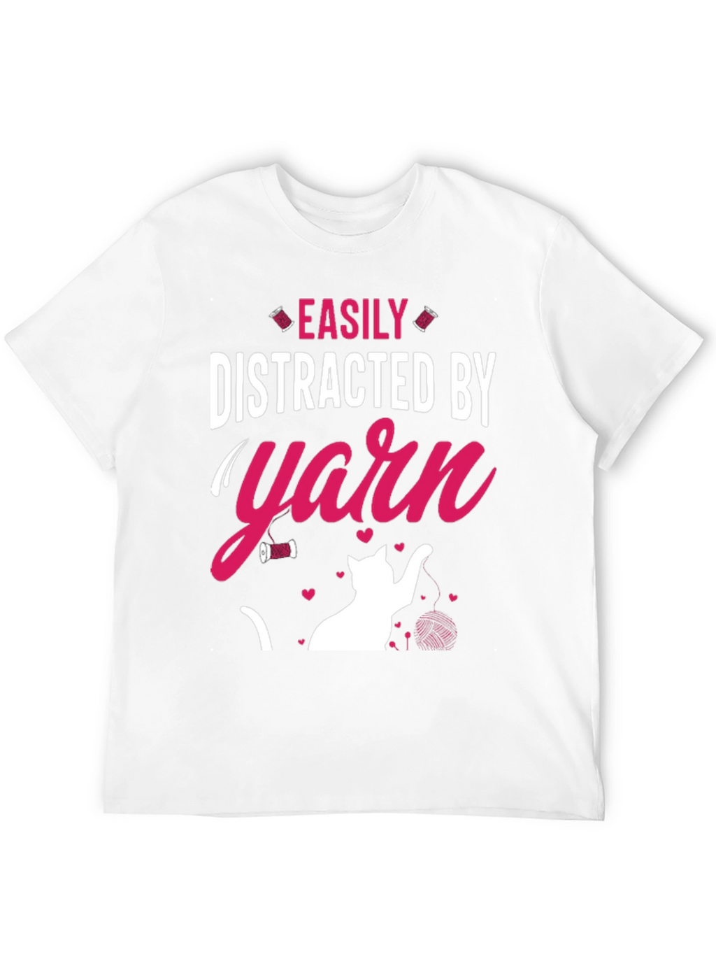 Easily Distracted By Yarn T-Shirt Cat Lover Tee