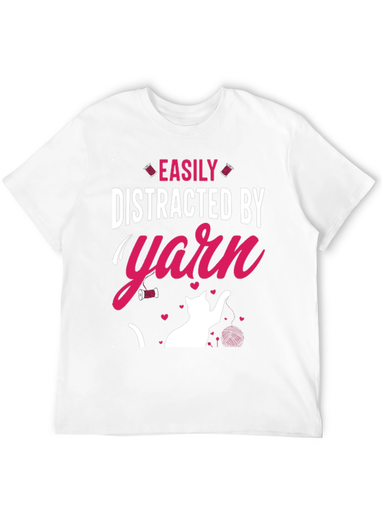 Easily Distracted By Yarn T-Shirt Cat Lover Tee