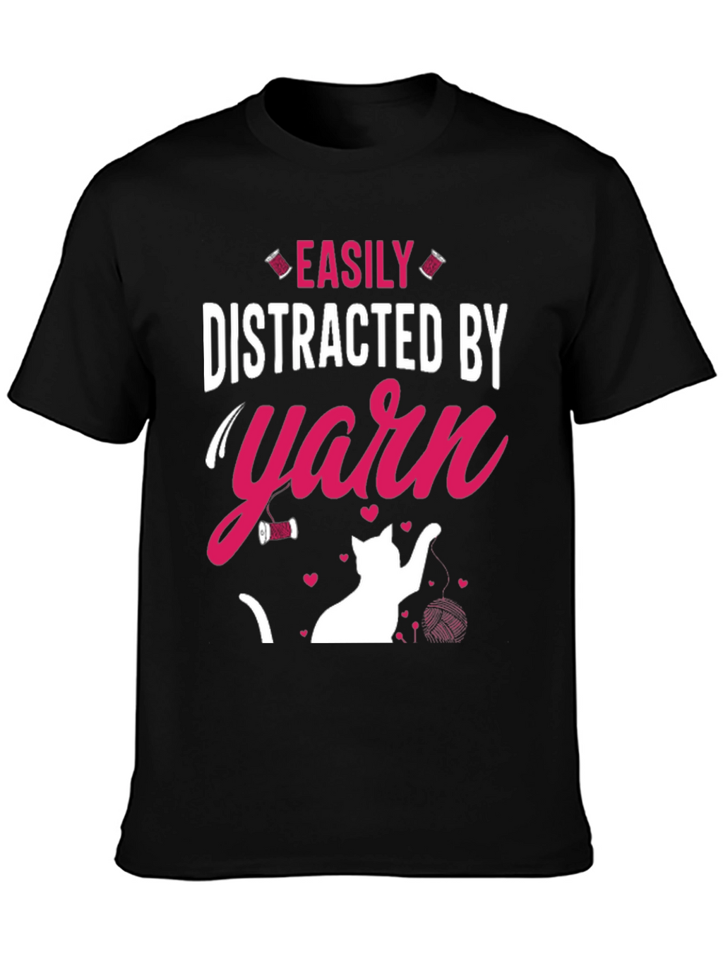 Easily Distracted By Yarn T-Shirt Cat Lover Tee