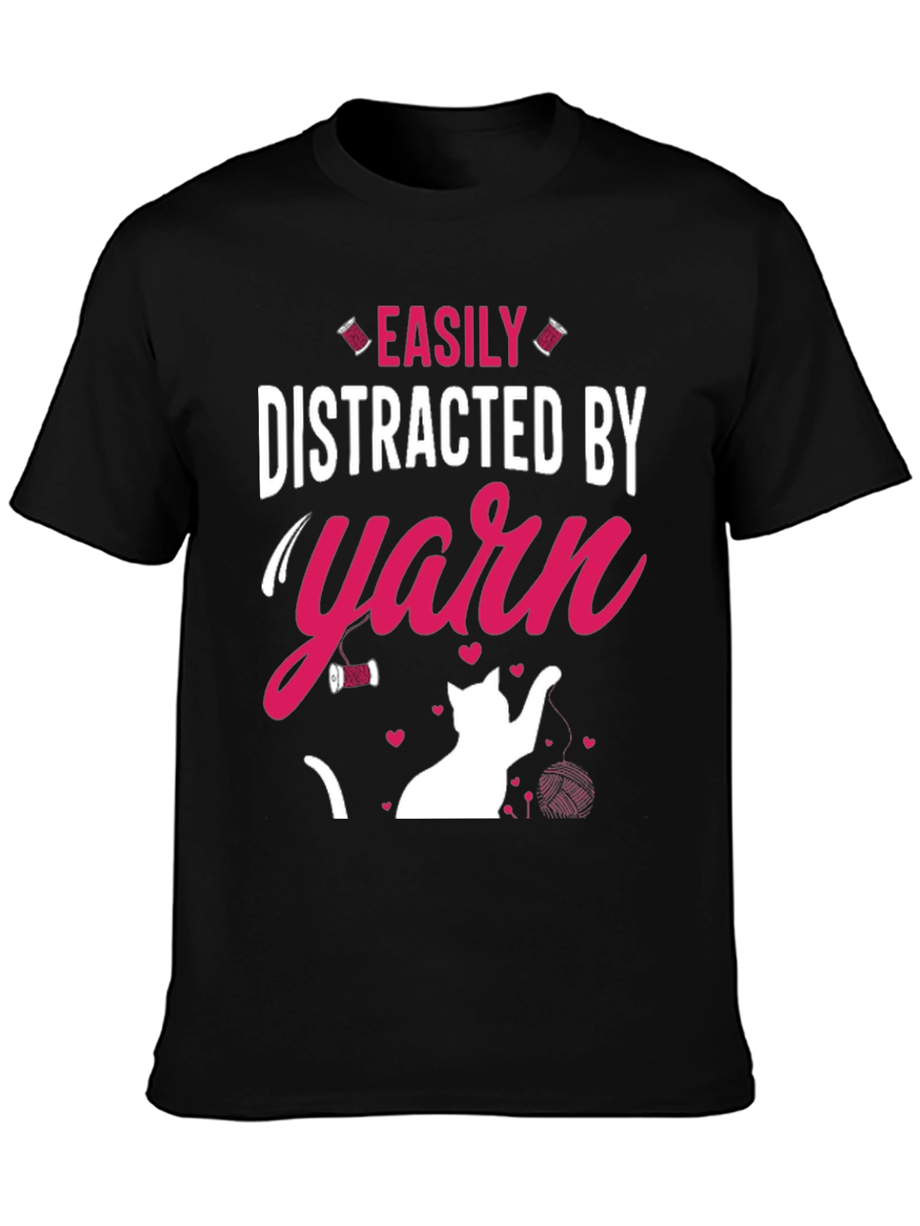 Easily Distracted By Yarn T-Shirt Cat Lover Tee