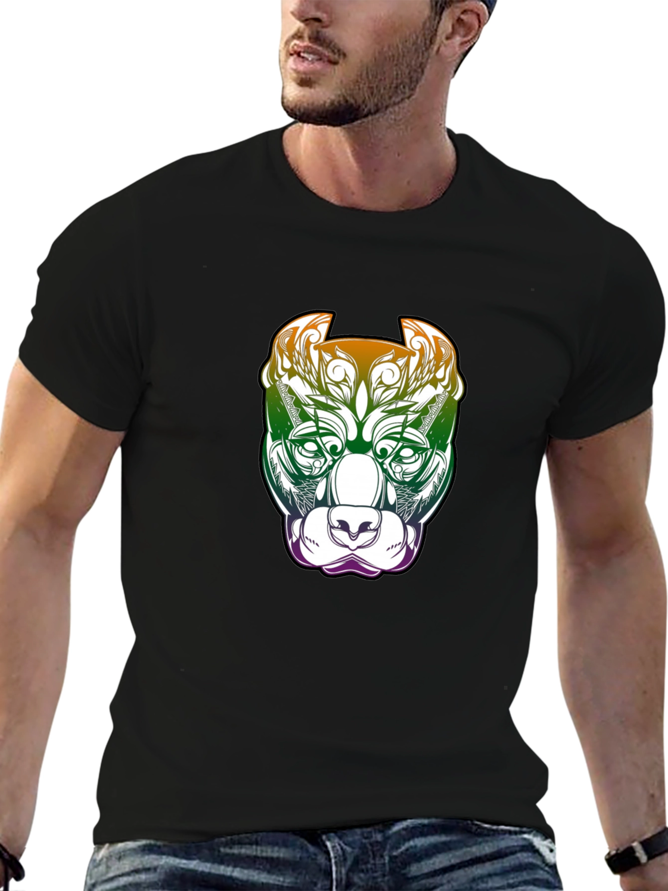 Pitbull Dog Graphic T-Shirt - Black