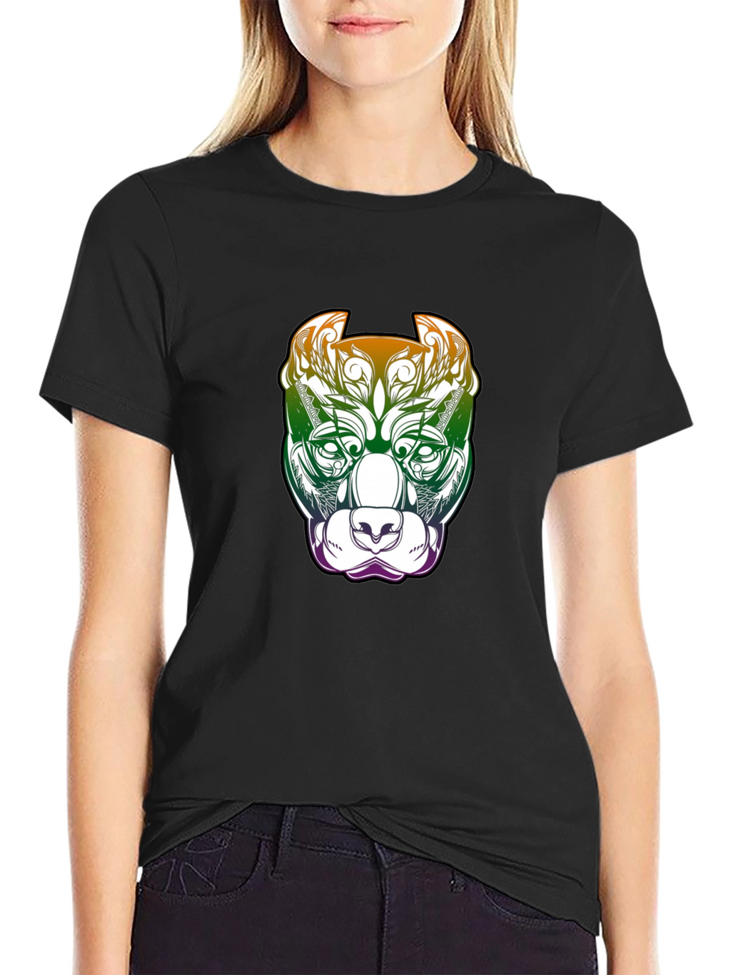 Pitbull Dog Graphic T-Shirt - Black