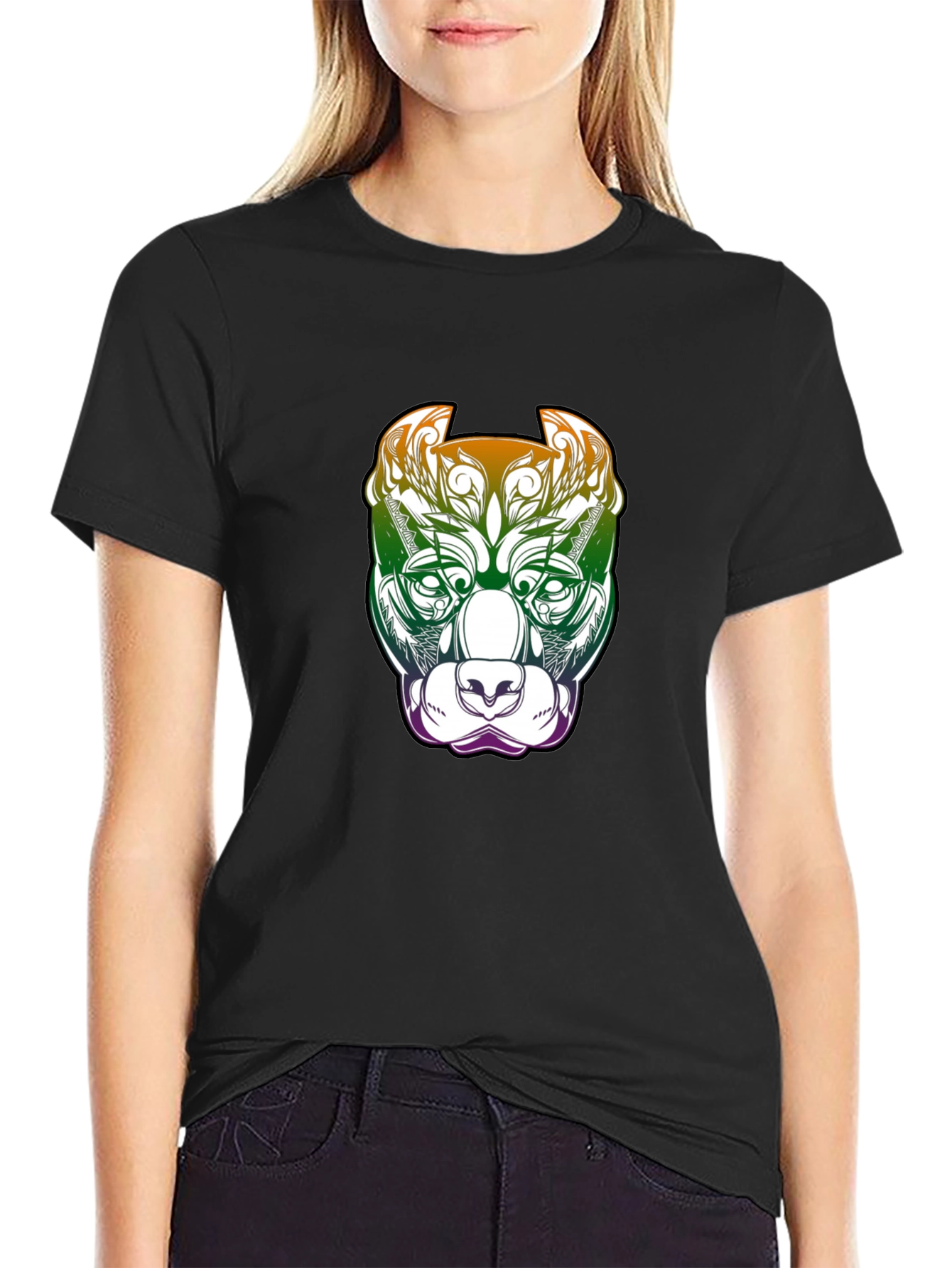 Pitbull Dog Graphic T-Shirt - Black