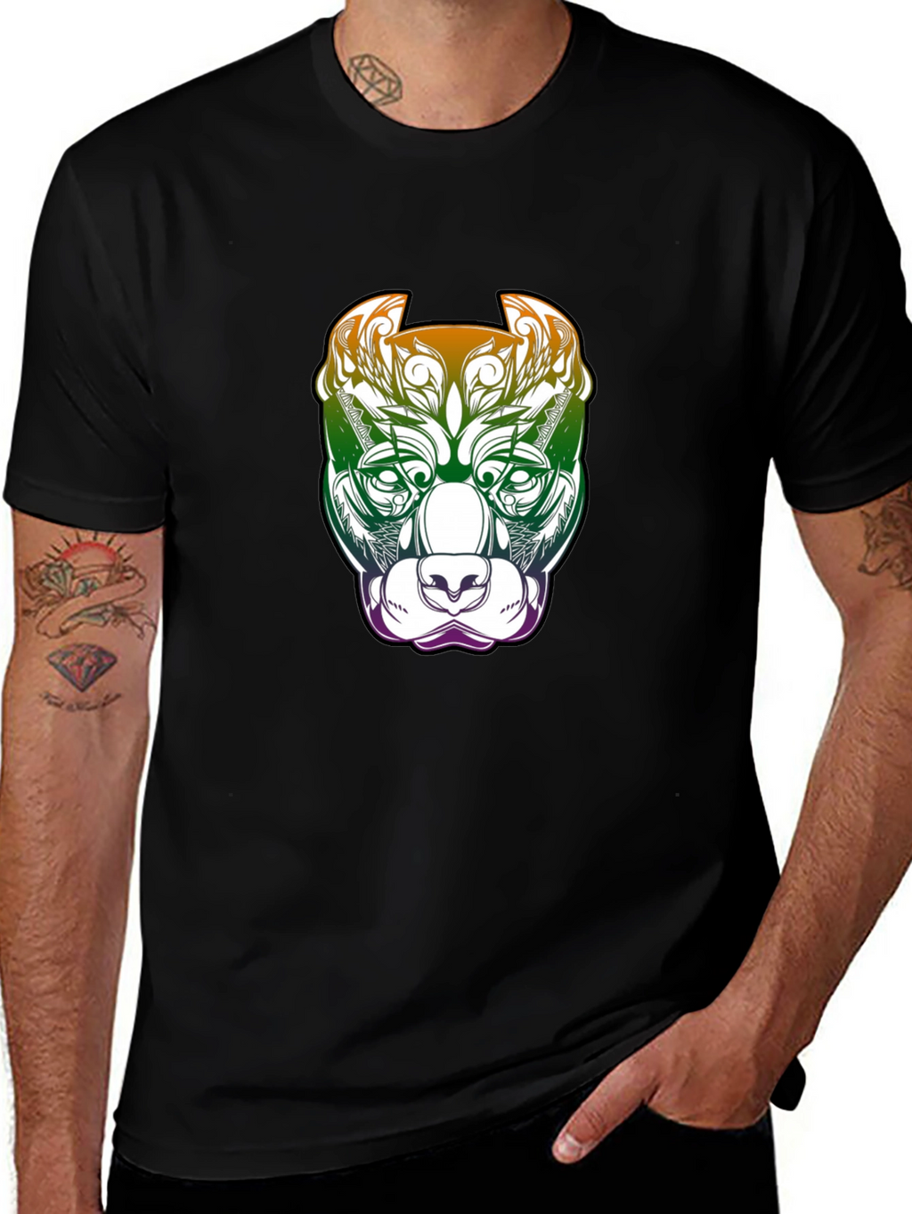 Pitbull Dog Graphic T-Shirt - Black